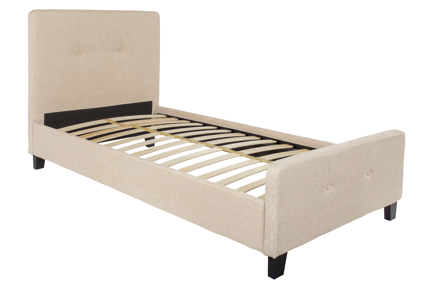 BLNK Tribeca Tufted Upholstered Platform Bed - Beige, Twin Size