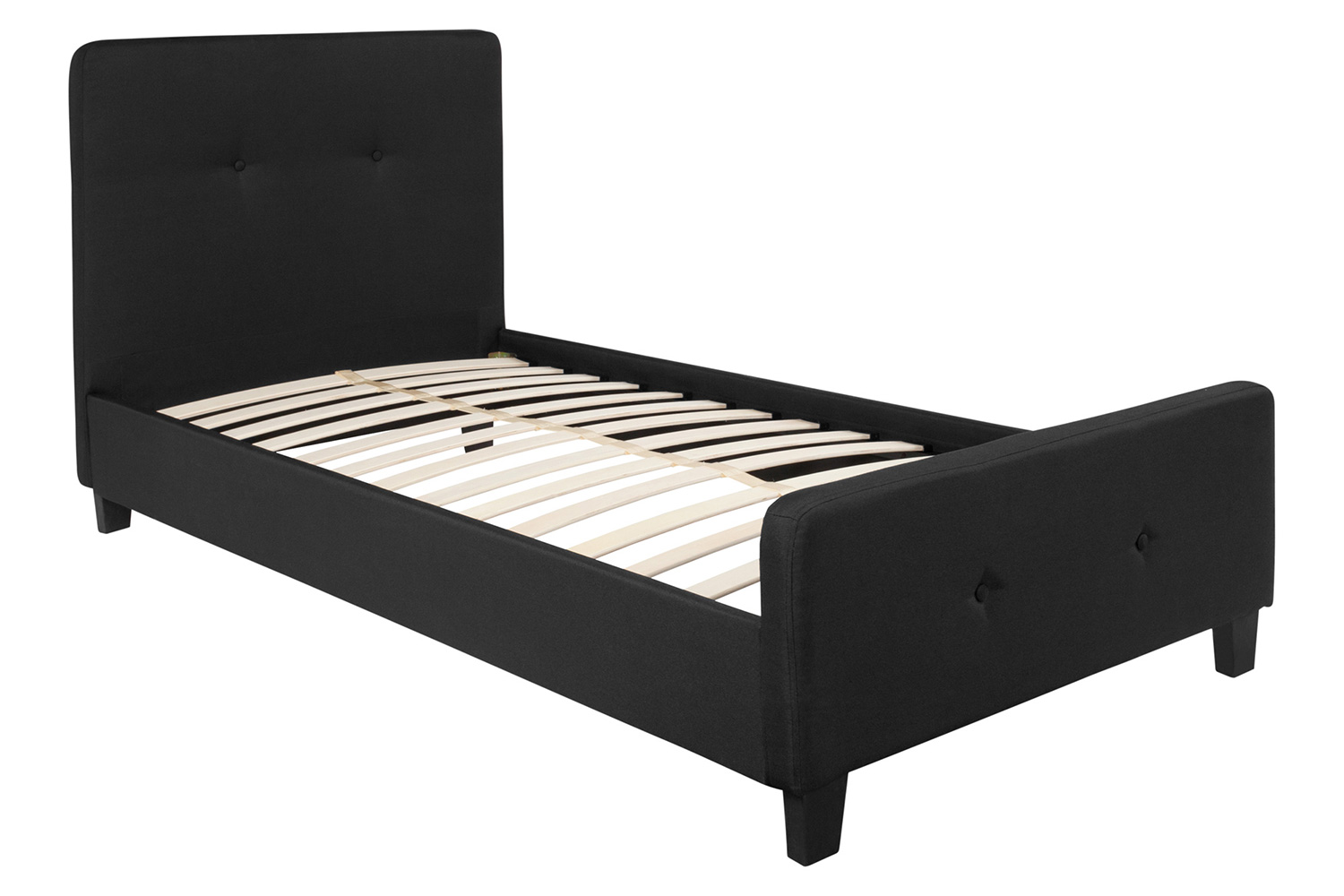 BLNK Tribeca Tufted Upholstered Platform Bed - Black, Twin Size