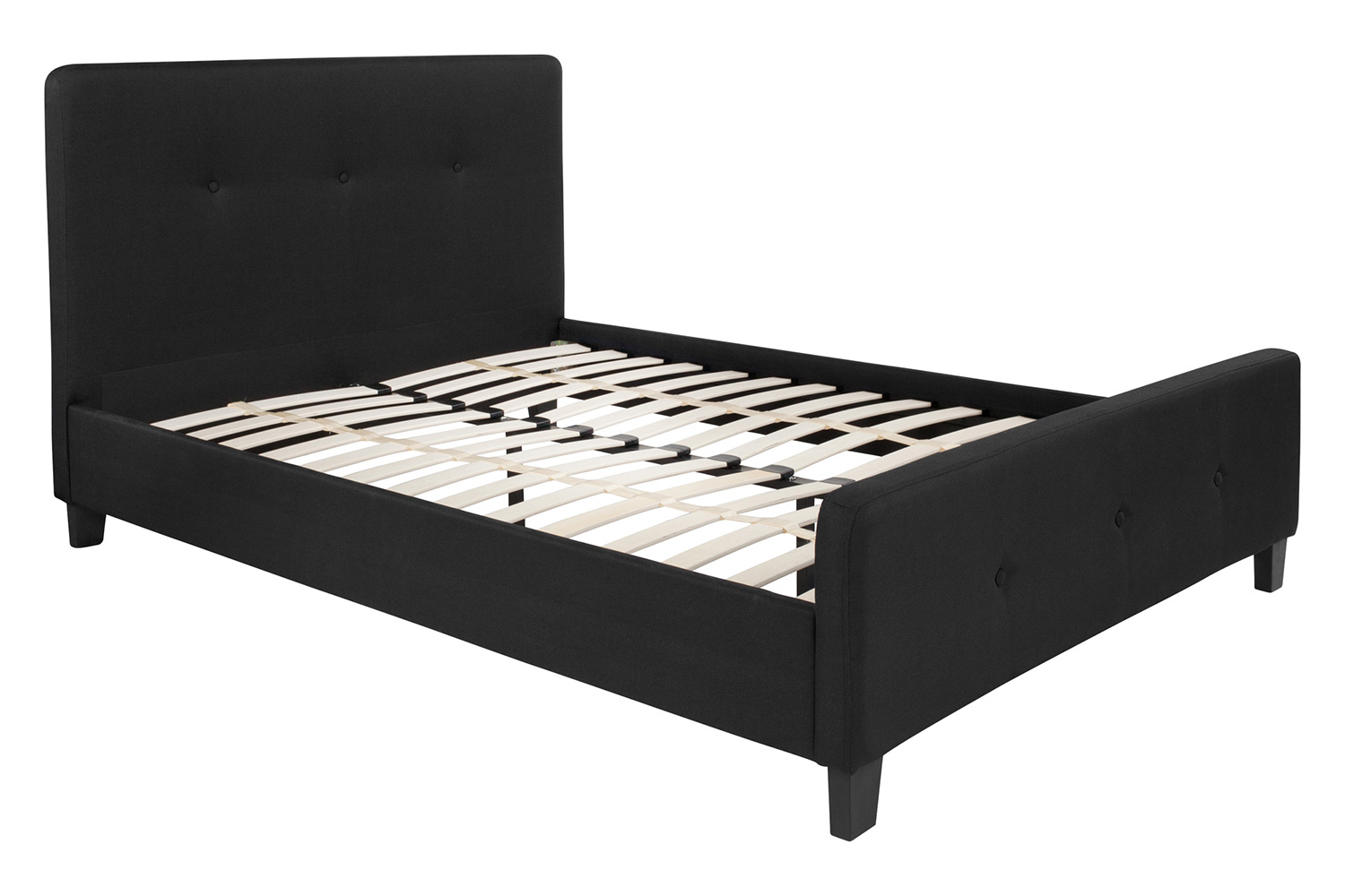 BLNK Tribeca Tufted Upholstered Platform Bed - Black, Full Size