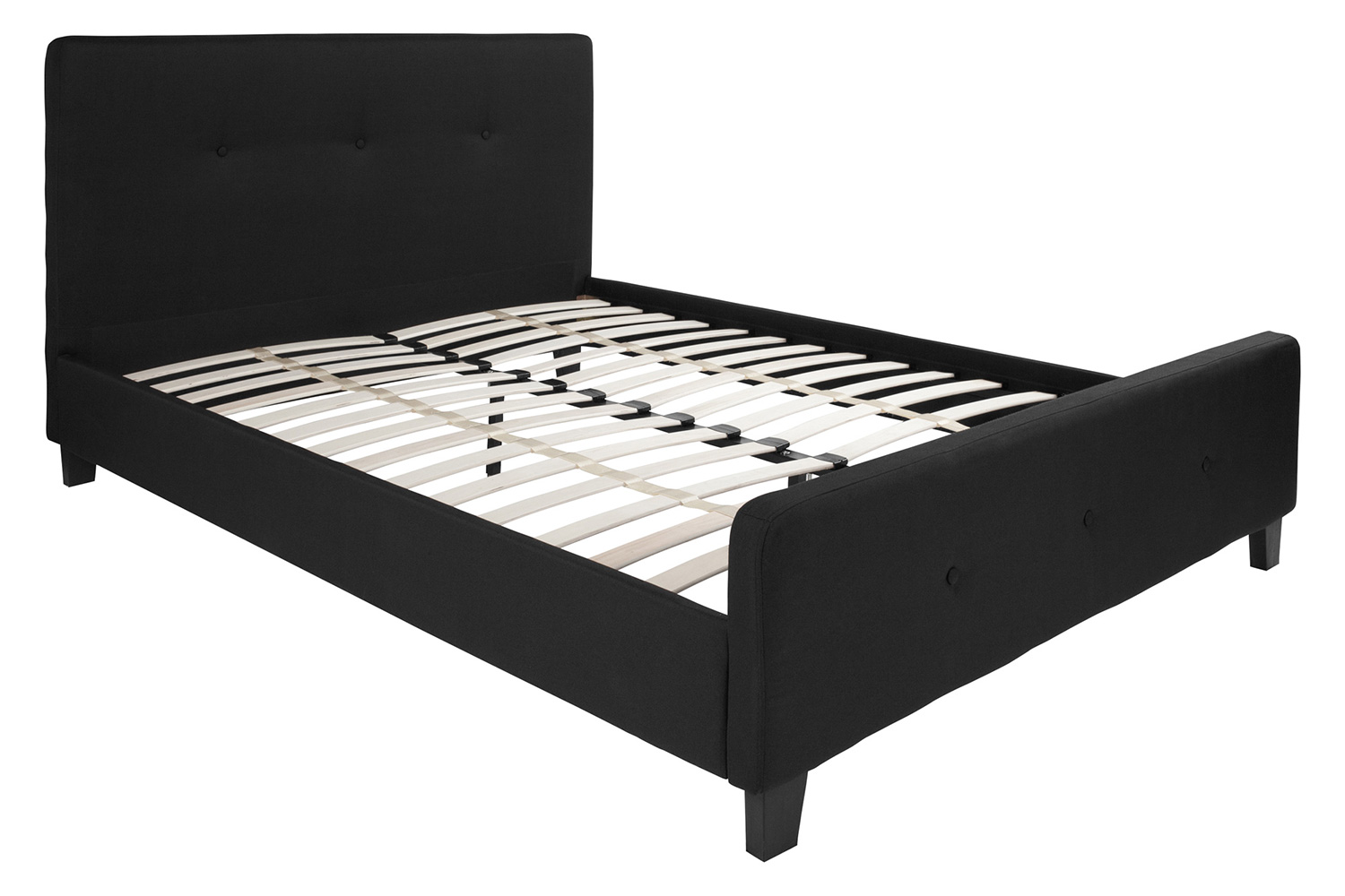 BLNK Tribeca Tufted Upholstered Platform Bed - Black, Queen Size