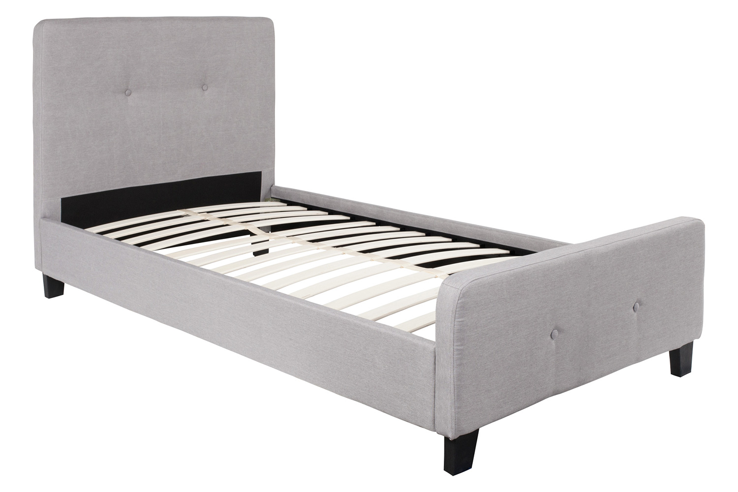 BLNK Tribeca Tufted Upholstered Platform Bed - Light Gray, Twin Size