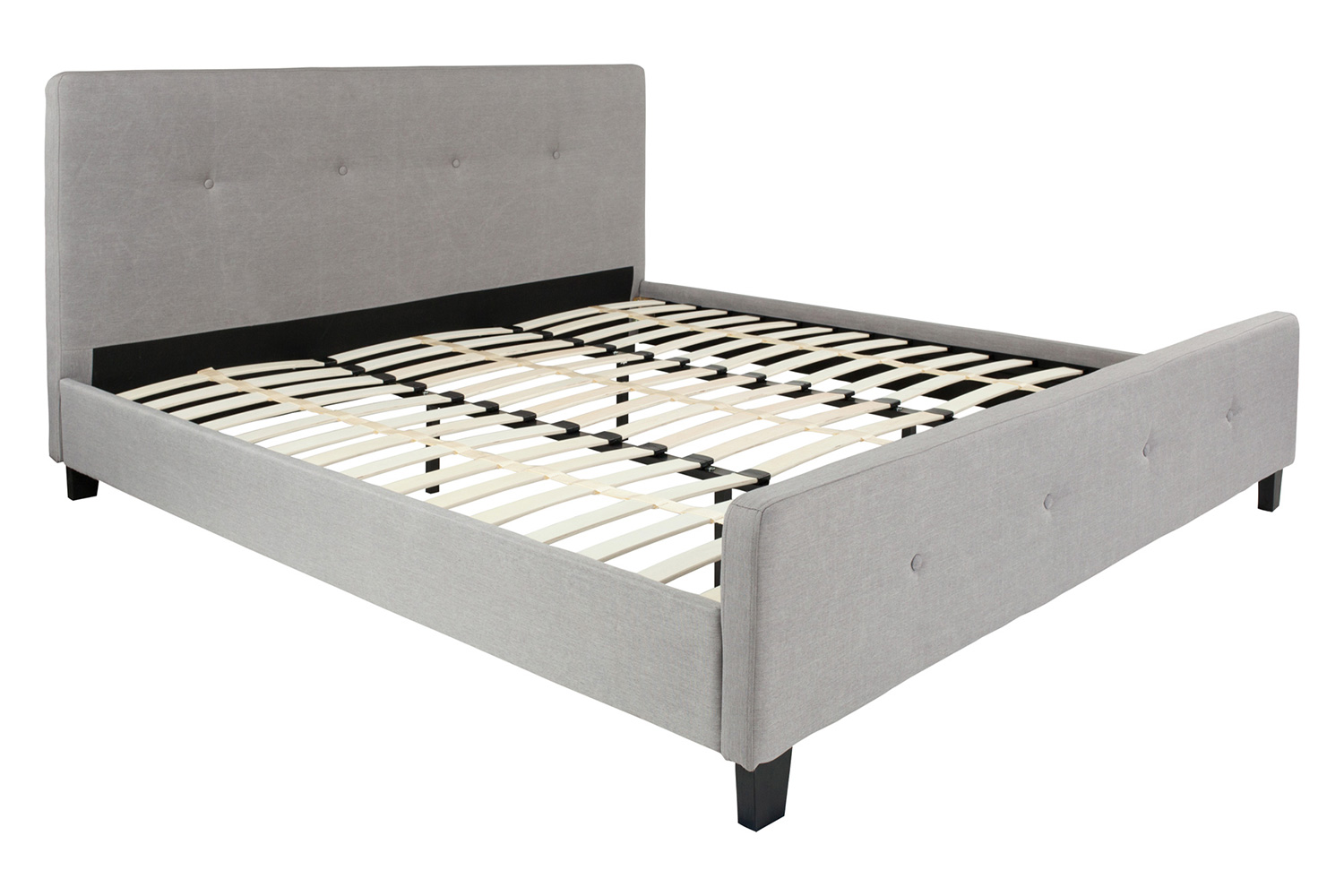 BLNK Tribeca Tufted Upholstered Platform Bed - Light Gray, King Size