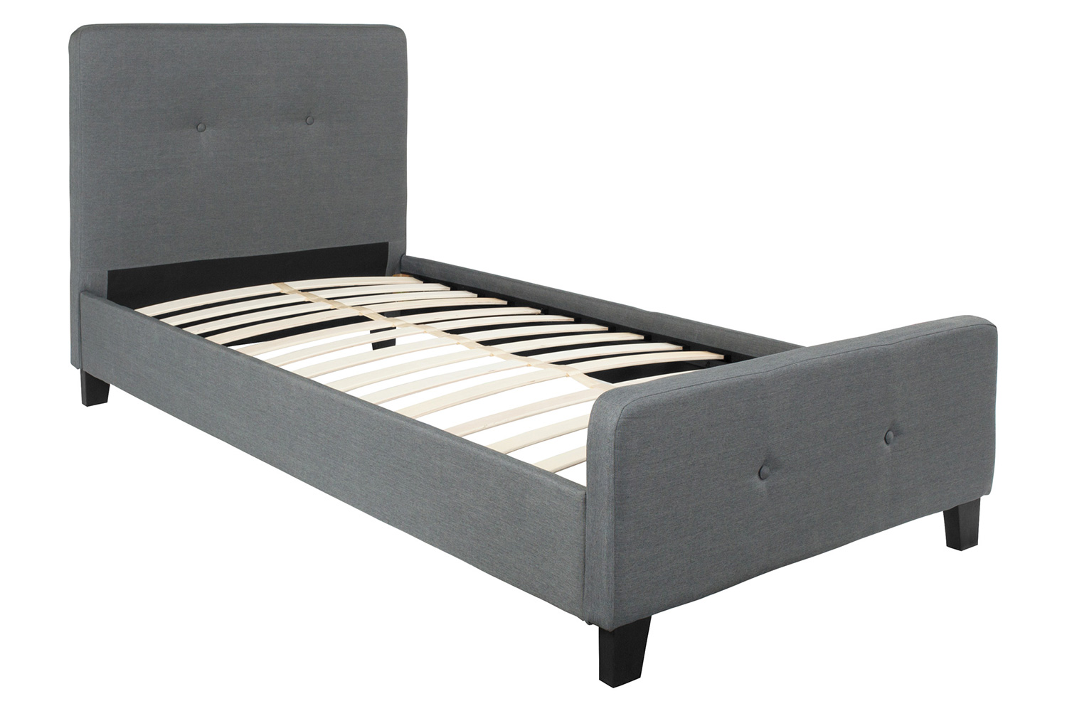 BLNK Tribeca Tufted Upholstered Platform Bed - Dark Gray, Twin Size