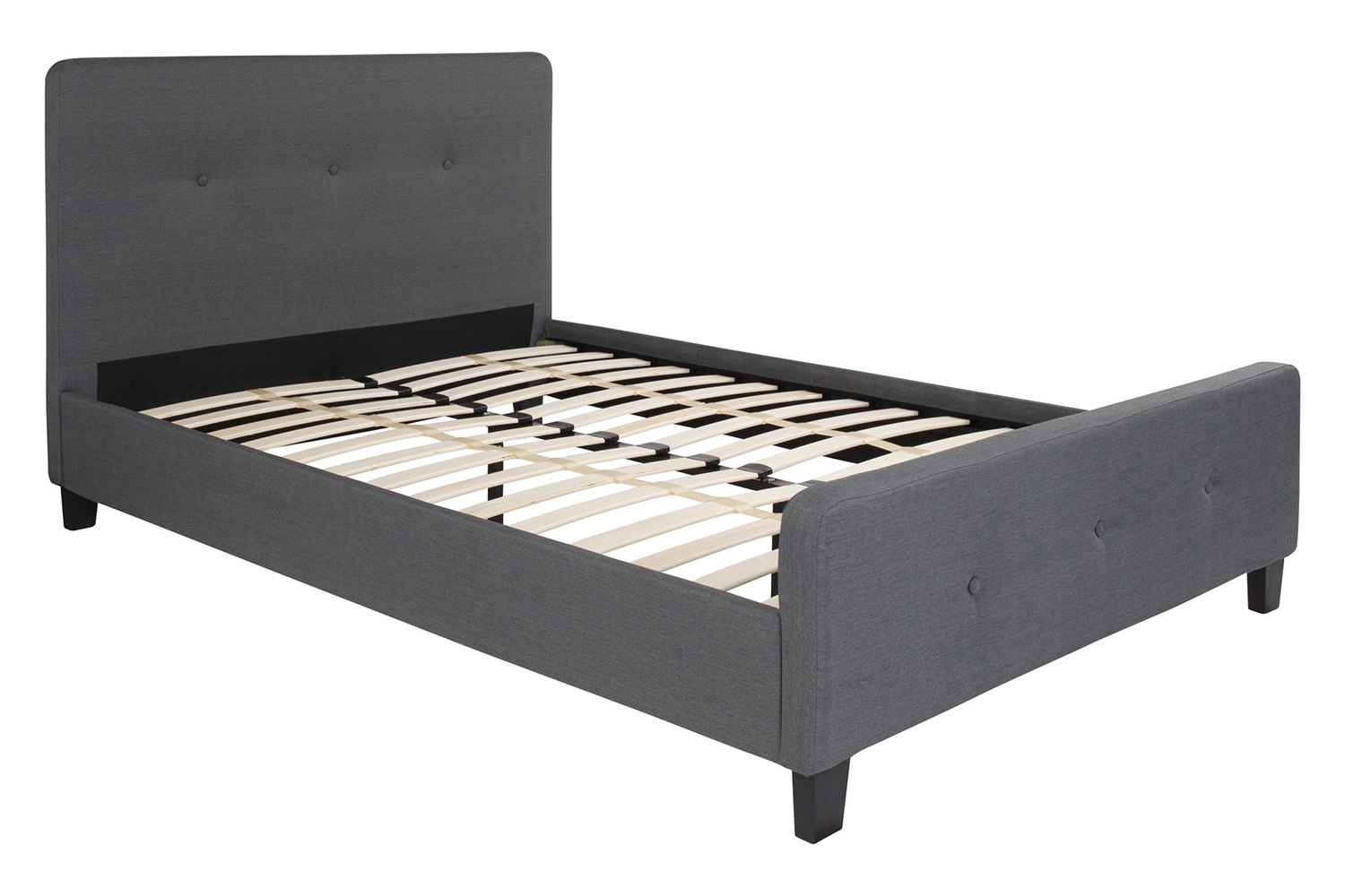 BLNK Tribeca Tufted Upholstered Platform Bed - Dark Gray, Full Size