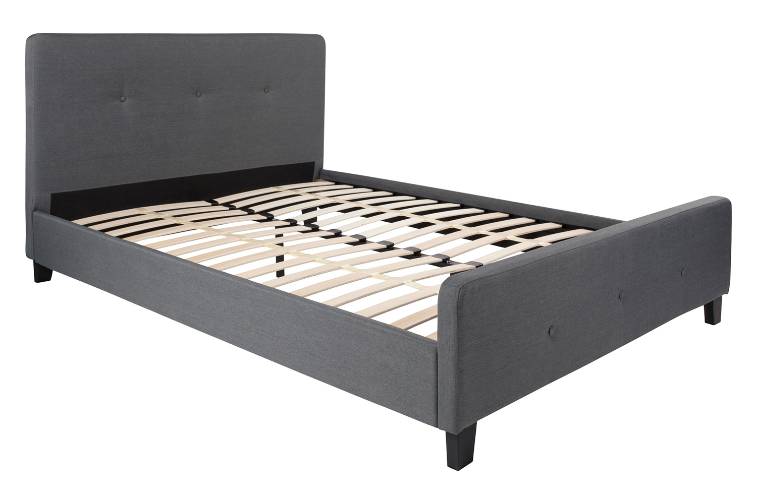 BLNK Tribeca Tufted Upholstered Platform Bed - Dark Gray, Queen Size