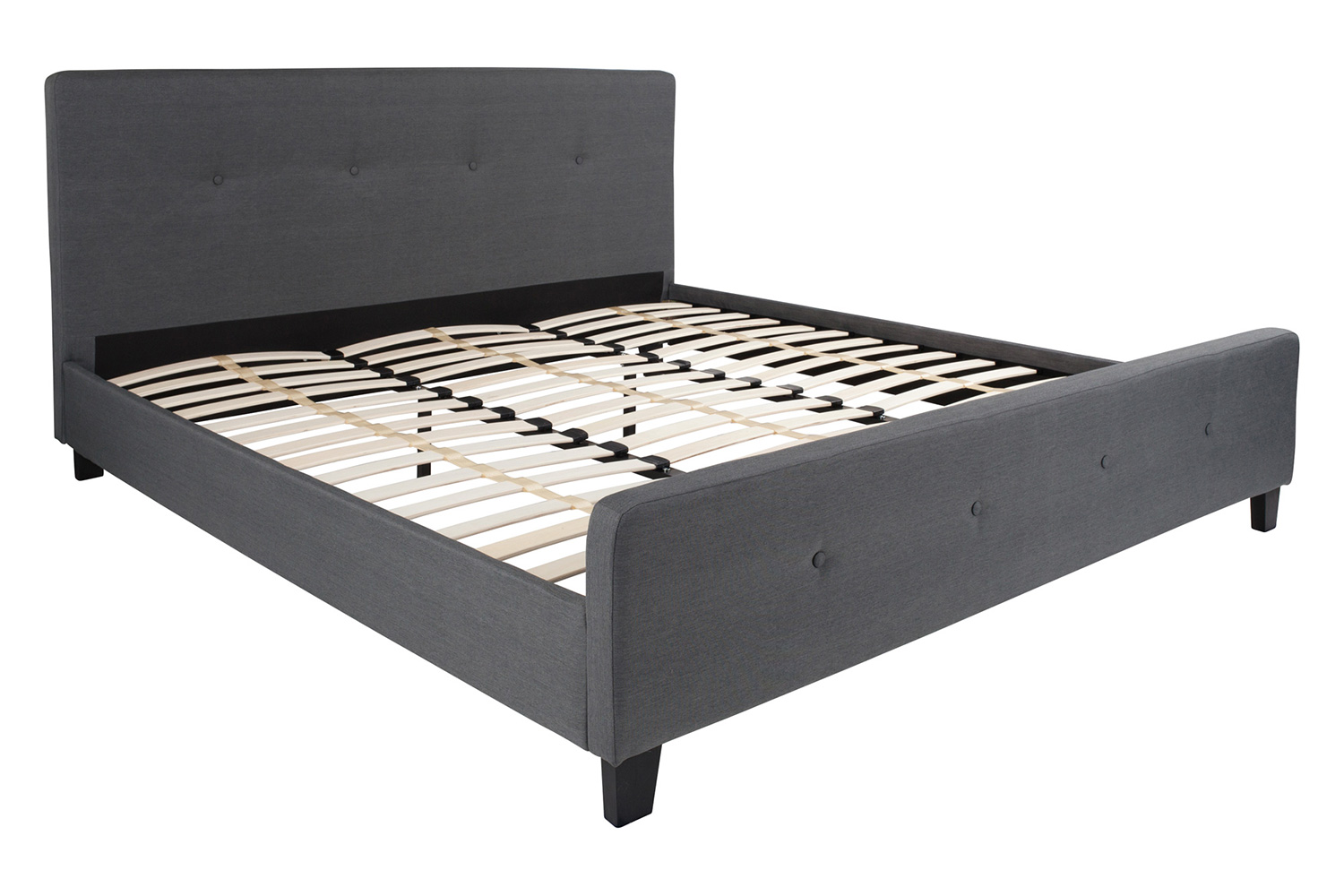 BLNK Tribeca Tufted Upholstered Platform Bed - Dark Gray, King Size