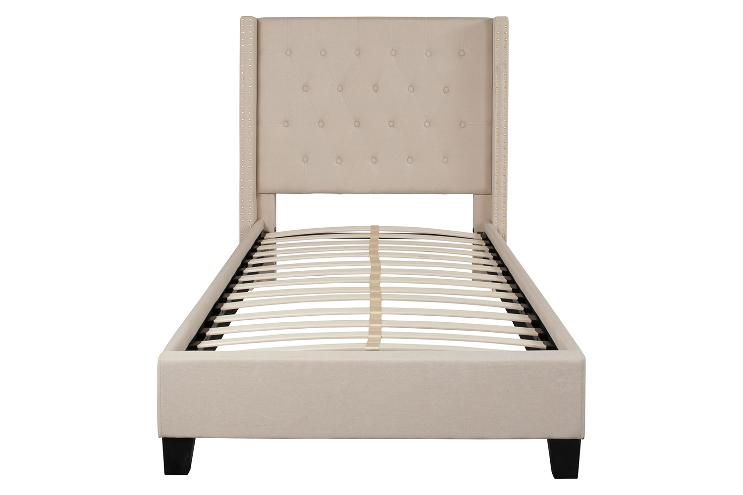 BLNK Riverdale Tufted Upholstered Platform Bed - Beige, Twin Size