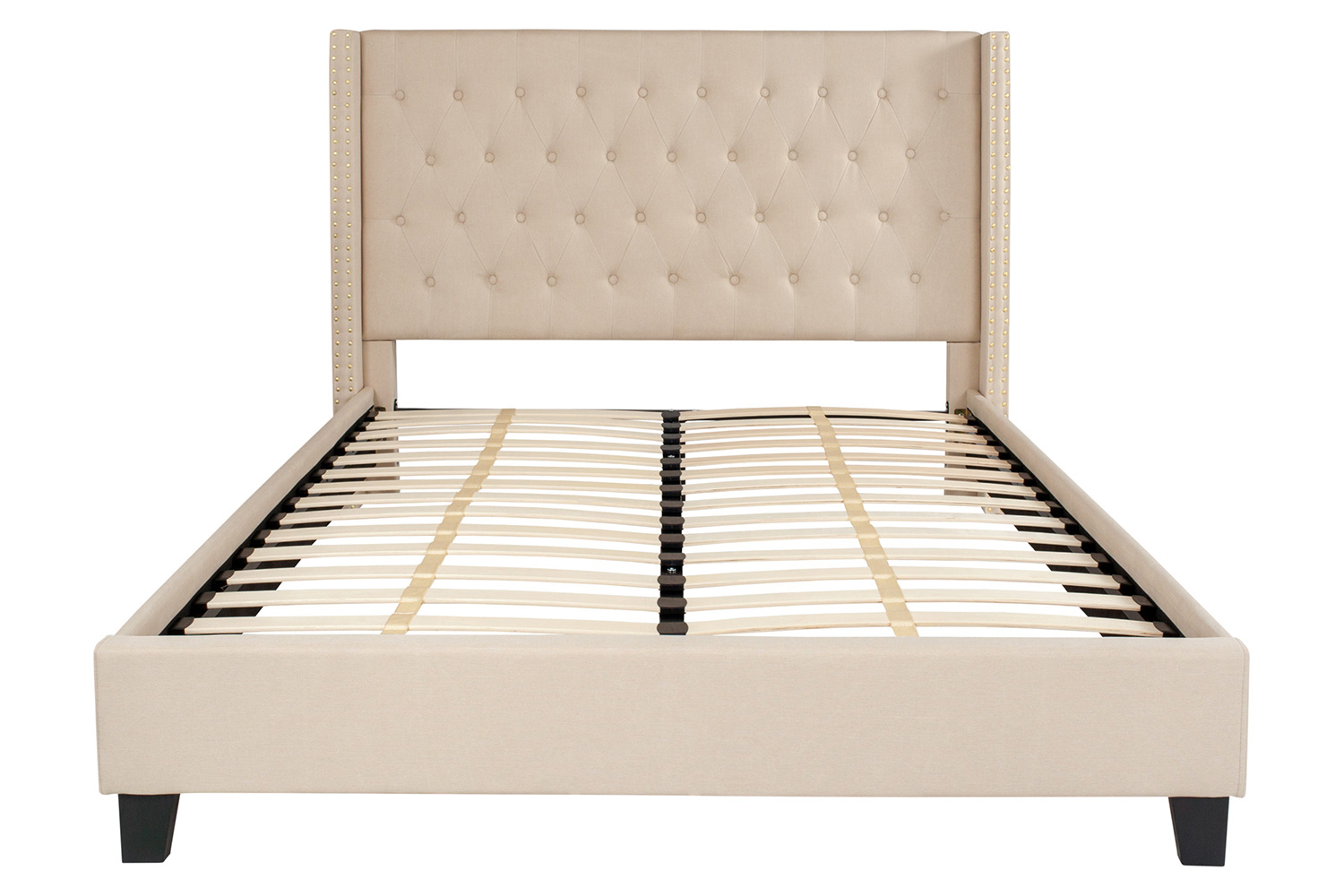 BLNK Riverdale Tufted Upholstered Platform Bed - Beige, Queen Size