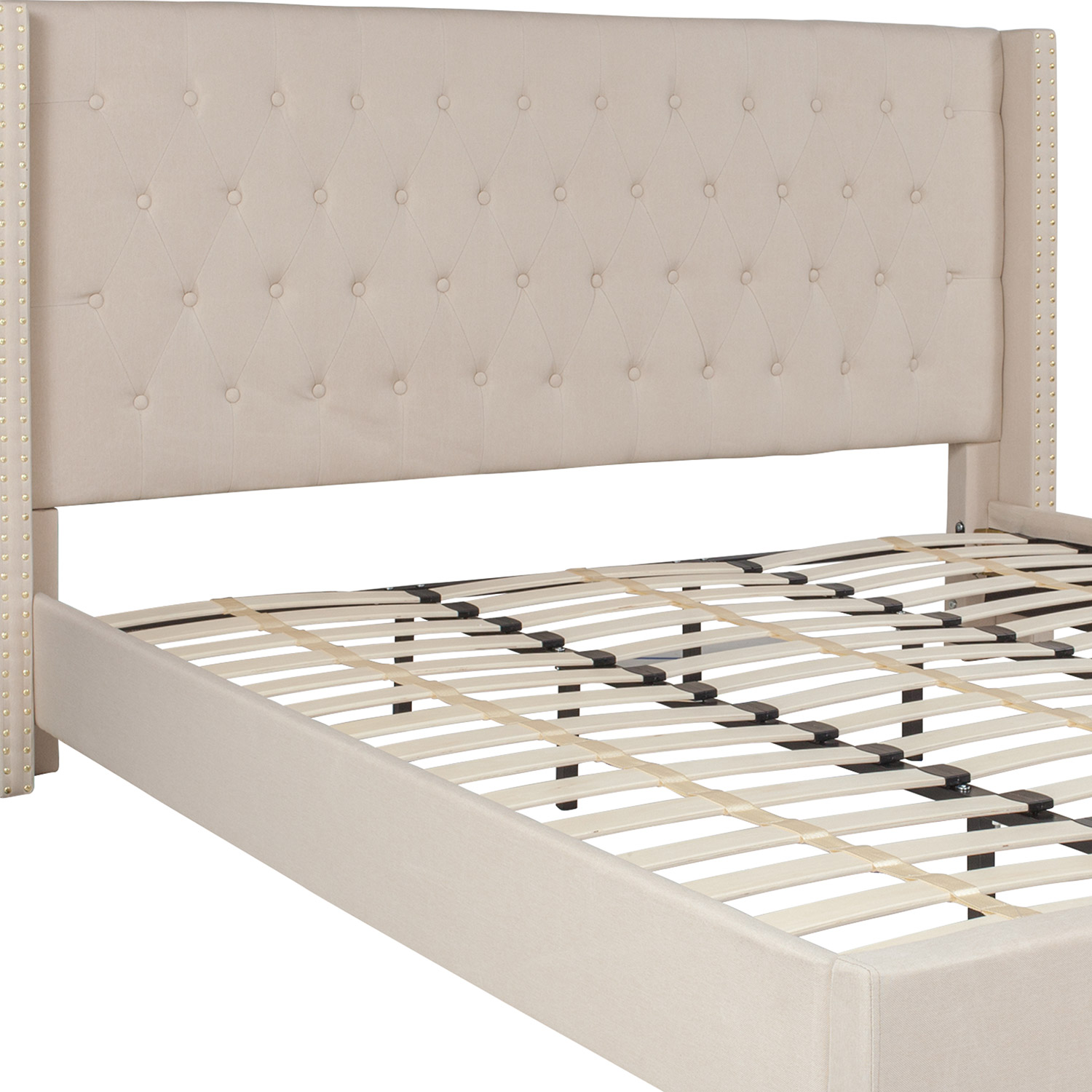 BLNK Riverdale Tufted Upholstered Platform Bed - Beige, King Size