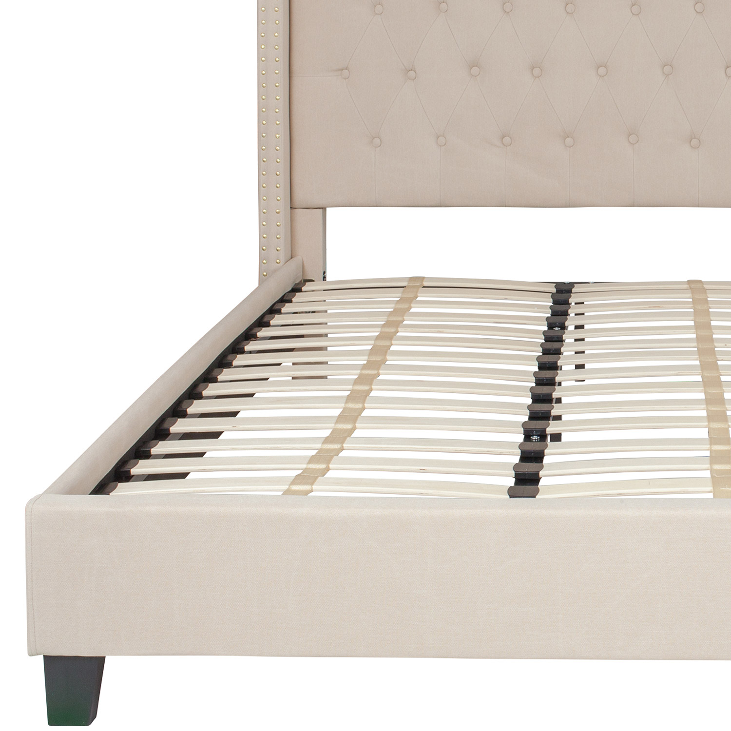 BLNK Riverdale Tufted Upholstered Platform Bed - Beige, King Size