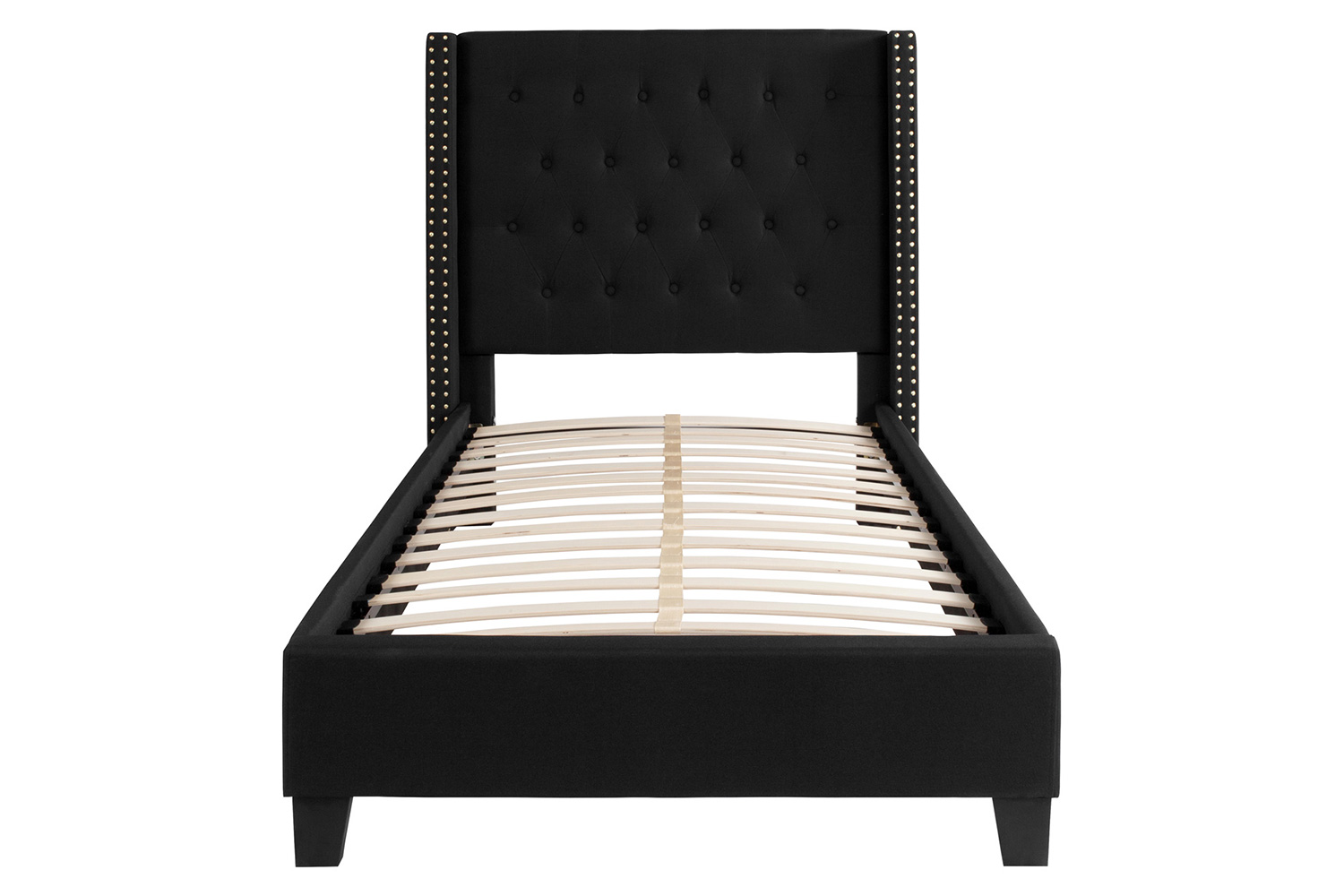 BLNK Riverdale Tufted Upholstered Platform Bed - Black, Twin Size