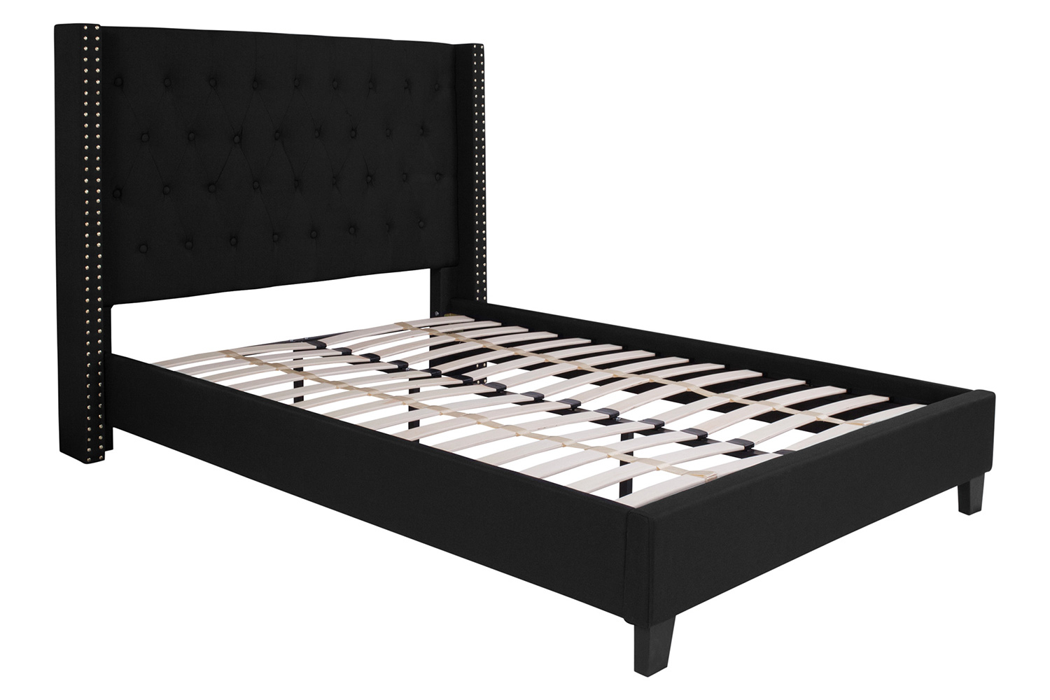 BLNK Riverdale Tufted Upholstered Platform Bed - Black, Full Size