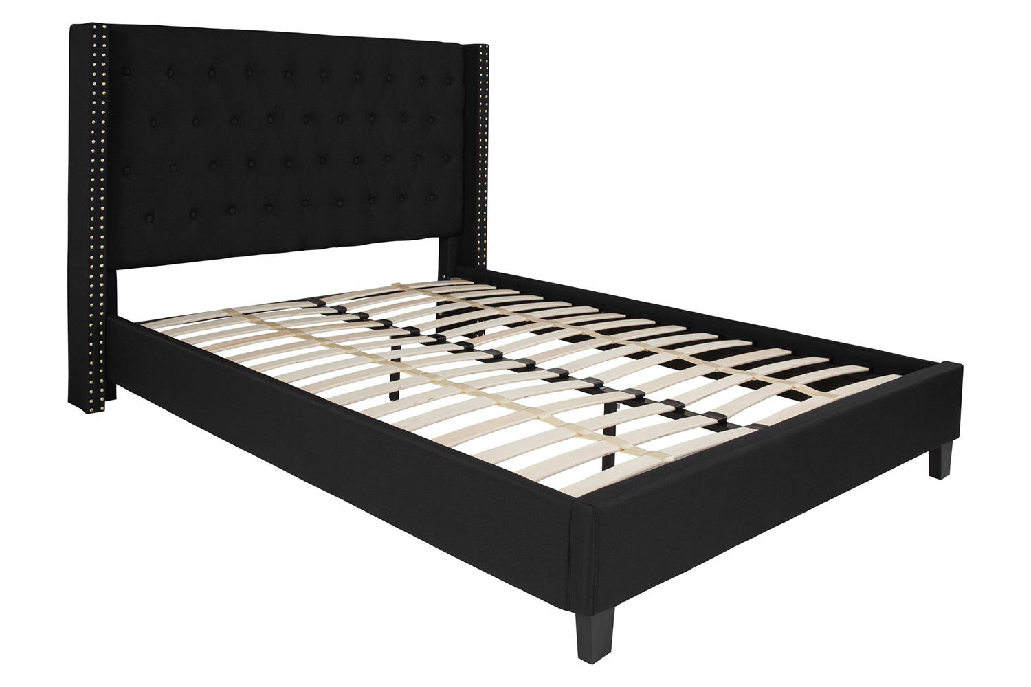 BLNK Riverdale Tufted Upholstered Platform Bed - Black, Queen Size