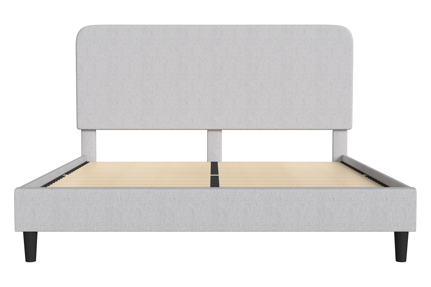 BLNK Addison Upholstered Platform Bed with Rounded Edges Headboard - Light Gray, King Size