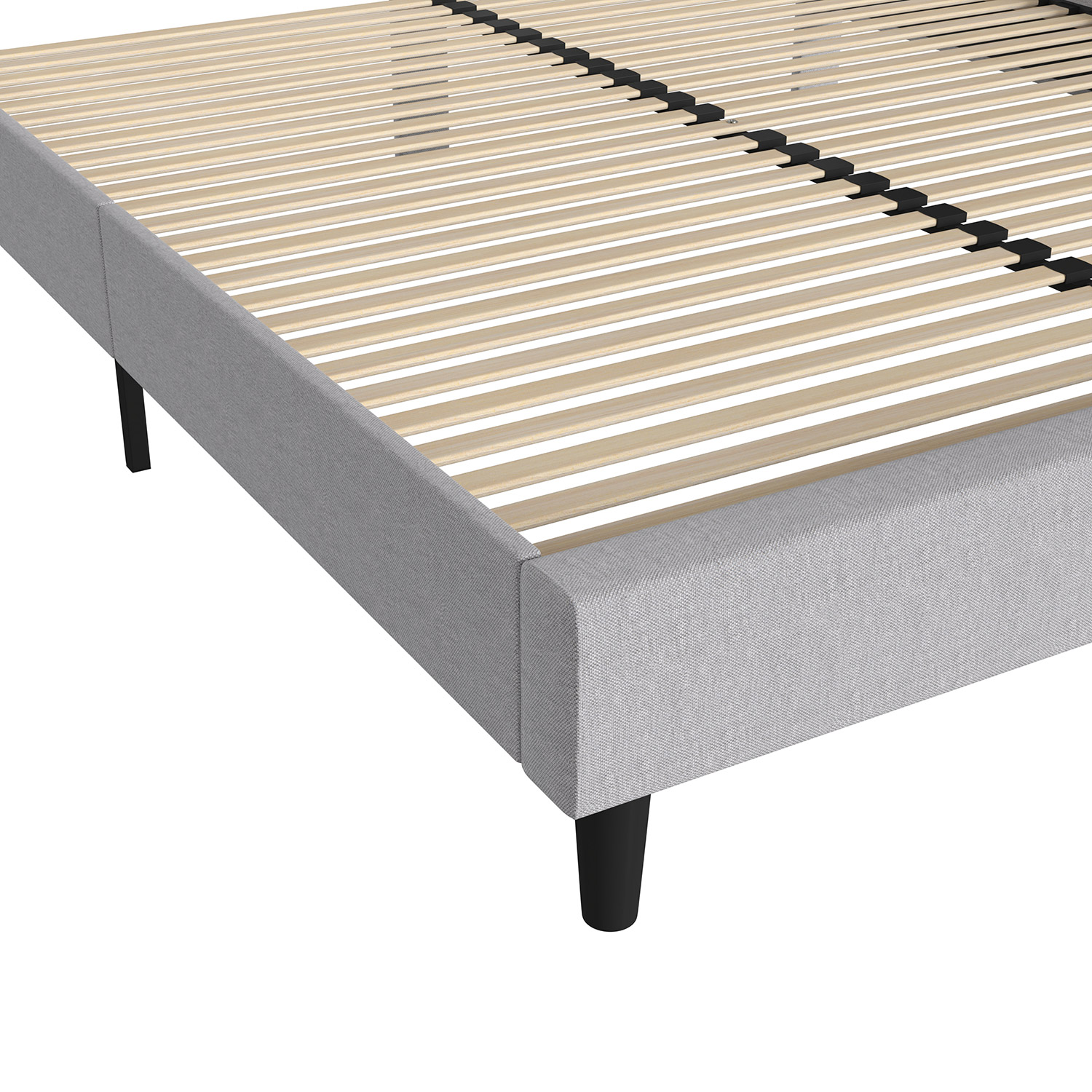 BLNK Addison Upholstered Platform Bed with Rounded Edges Headboard - Light Gray, King Size