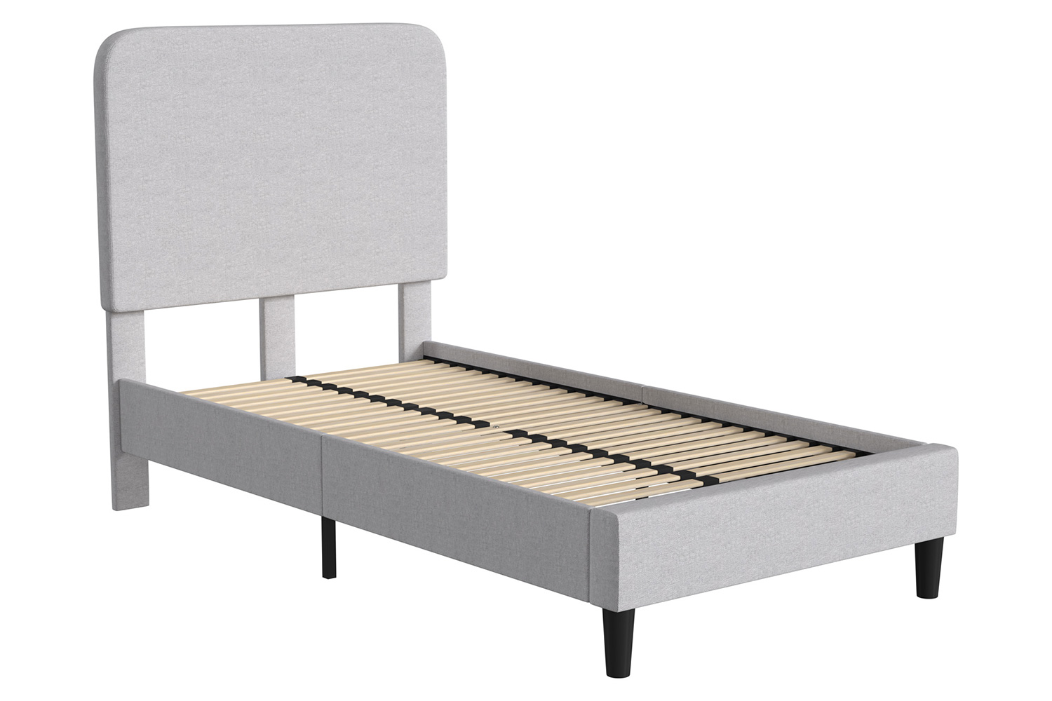 BLNK - Addison Upholstered Platform Bed with Rounded Edges Headboard