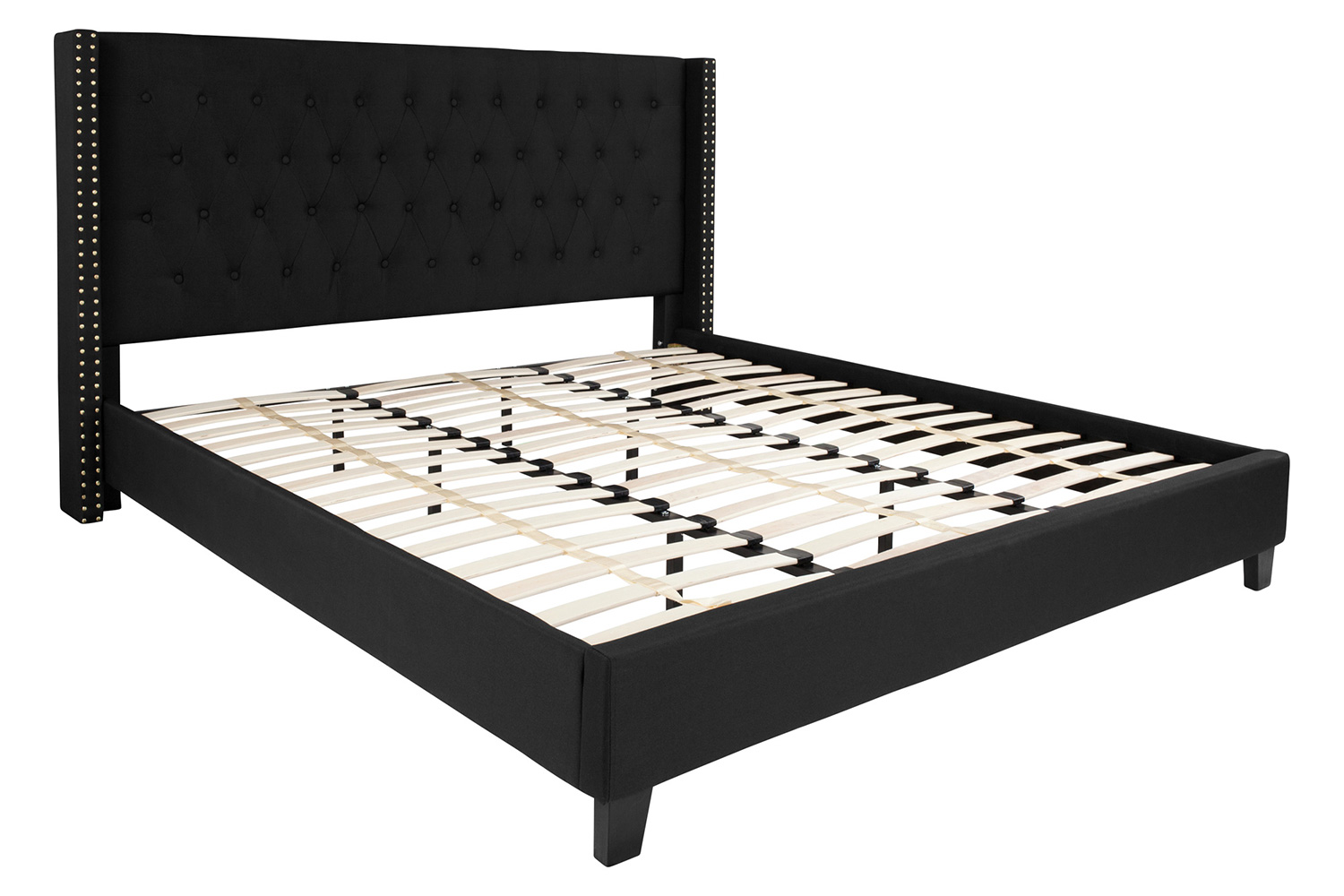 BLNK Riverdale Tufted Upholstered Platform Bed - Black, King Size