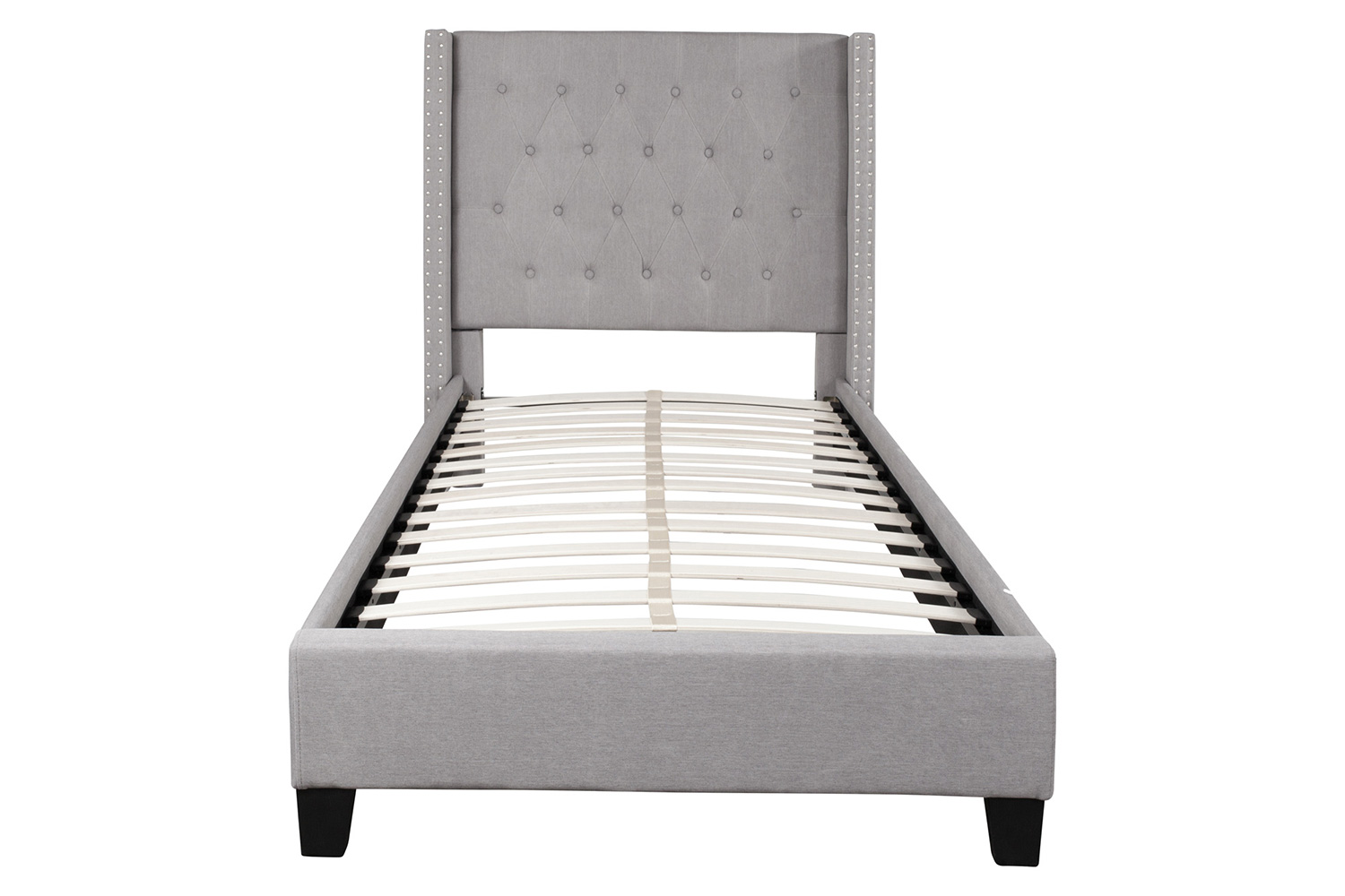 BLNK Riverdale Tufted Upholstered Platform Bed - Light Gray, Twin Size