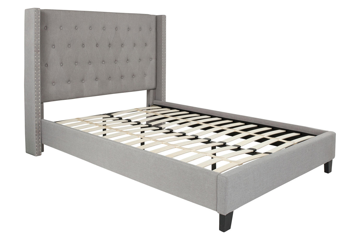 BLNK Riverdale Tufted Upholstered Platform Bed - Light Gray, Full Size