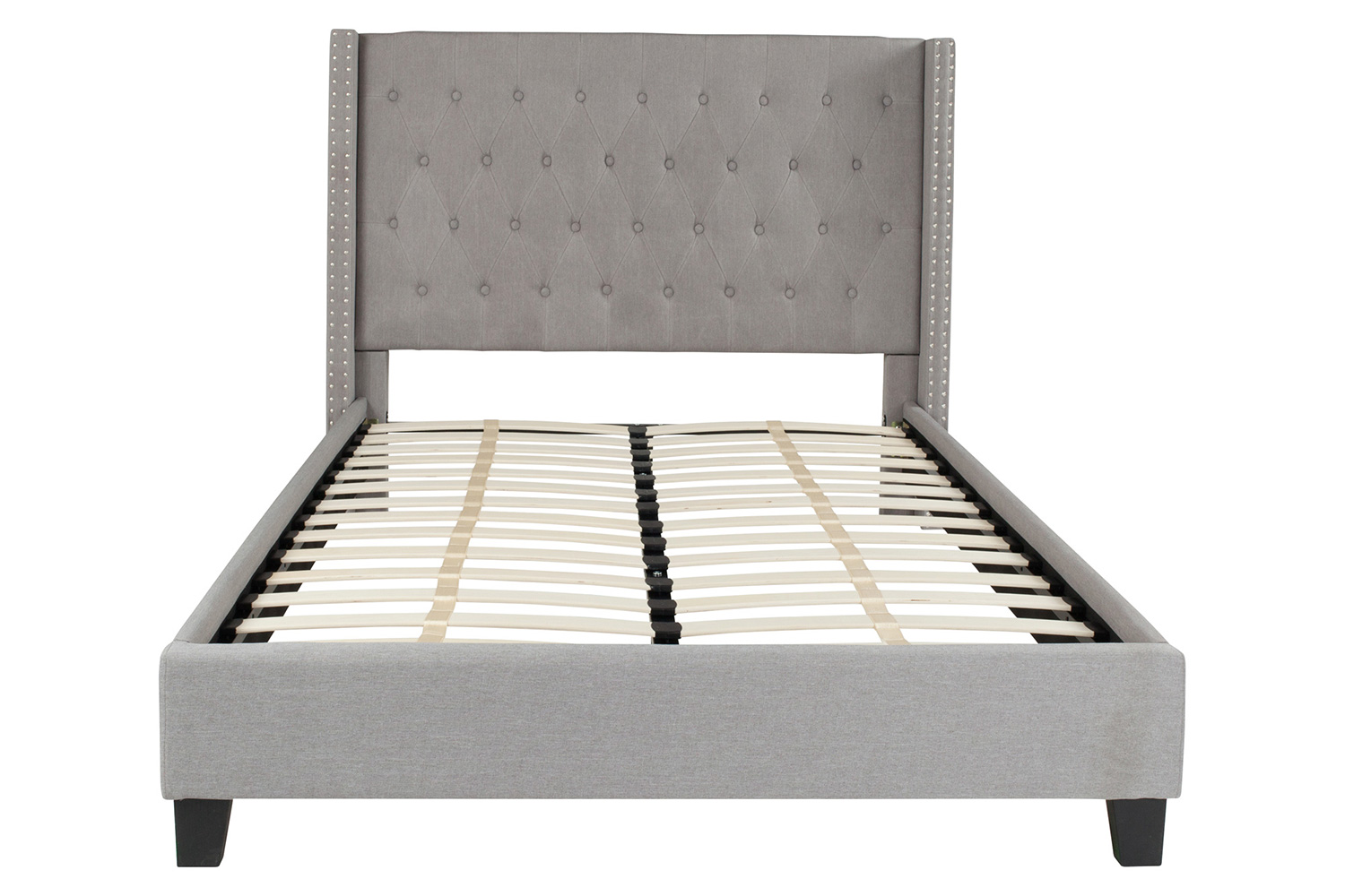 BLNK Riverdale Tufted Upholstered Platform Bed - Light Gray, Full Size