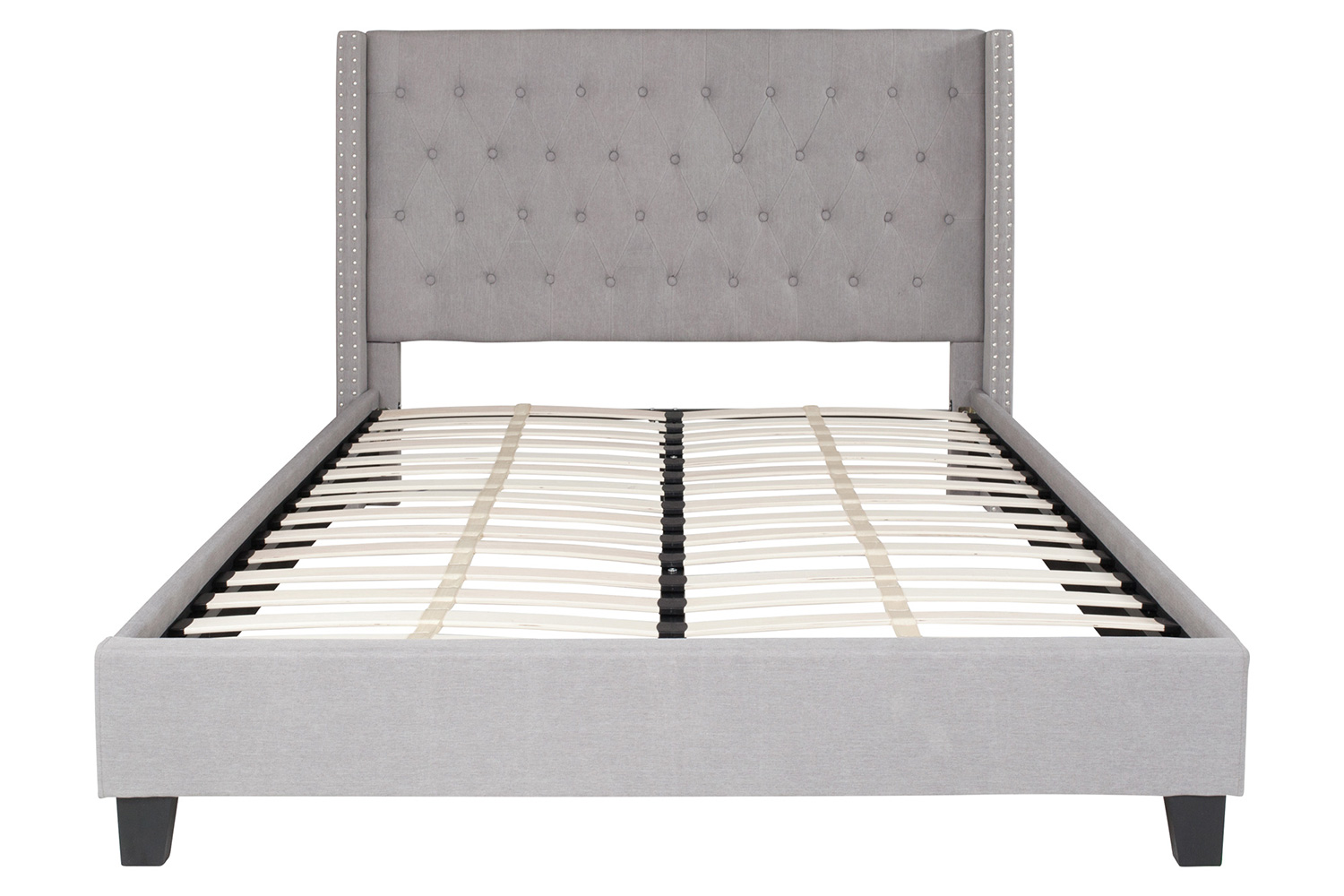 BLNK Riverdale Tufted Upholstered Platform Bed - Light Gray, Queen Size