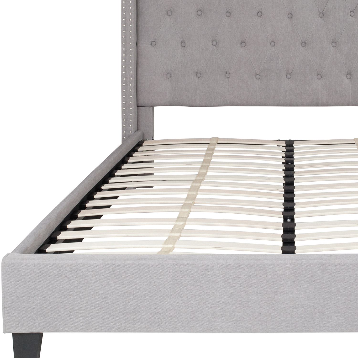 BLNK Riverdale Tufted Upholstered Platform Bed - Light Gray, Queen Size