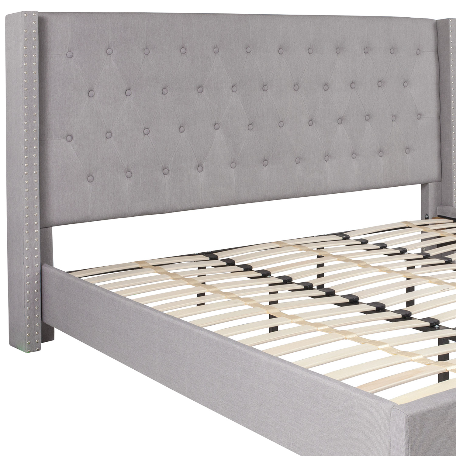 BLNK Riverdale Tufted Upholstered Platform Bed - Light Gray, King Size