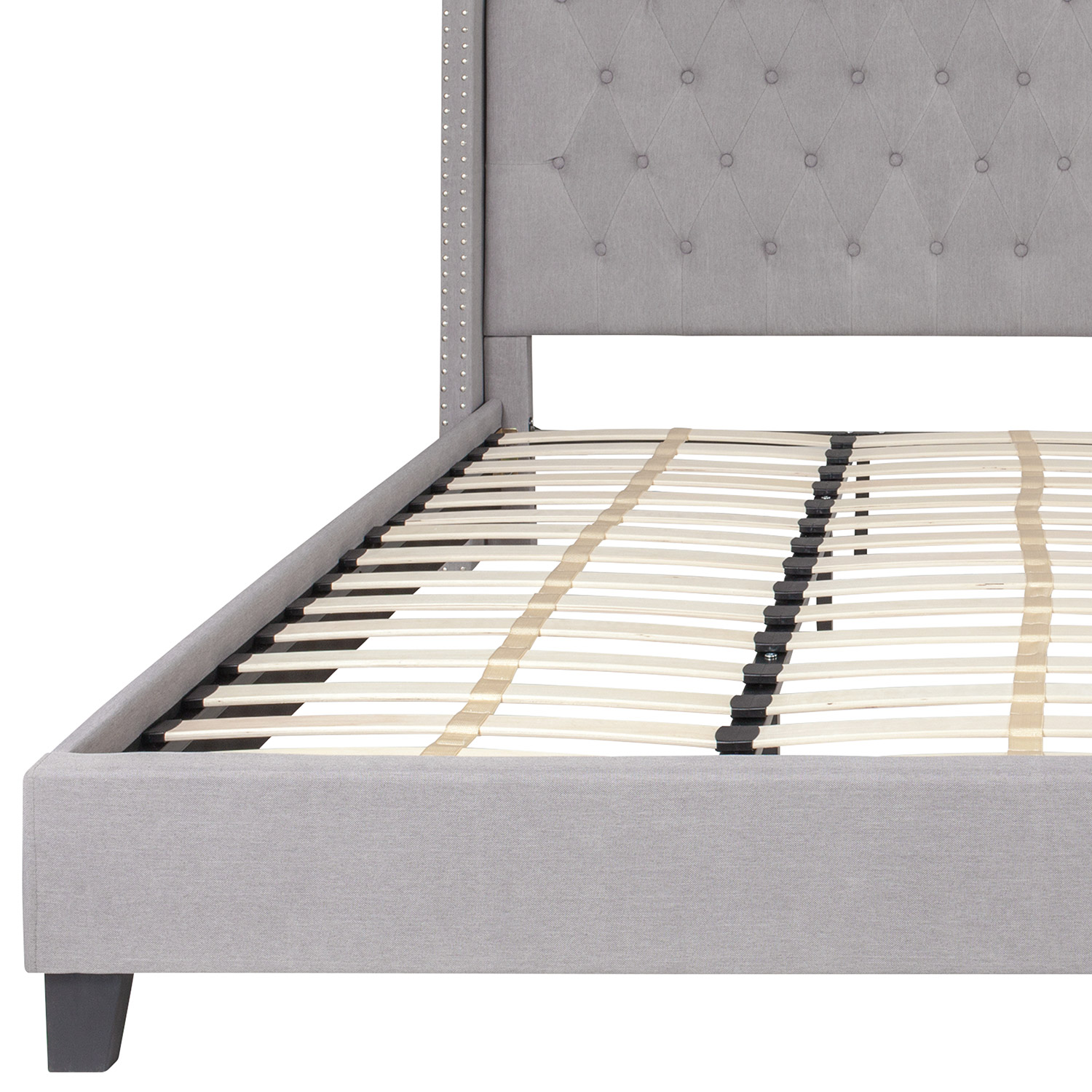 BLNK Riverdale Tufted Upholstered Platform Bed - Light Gray, King Size