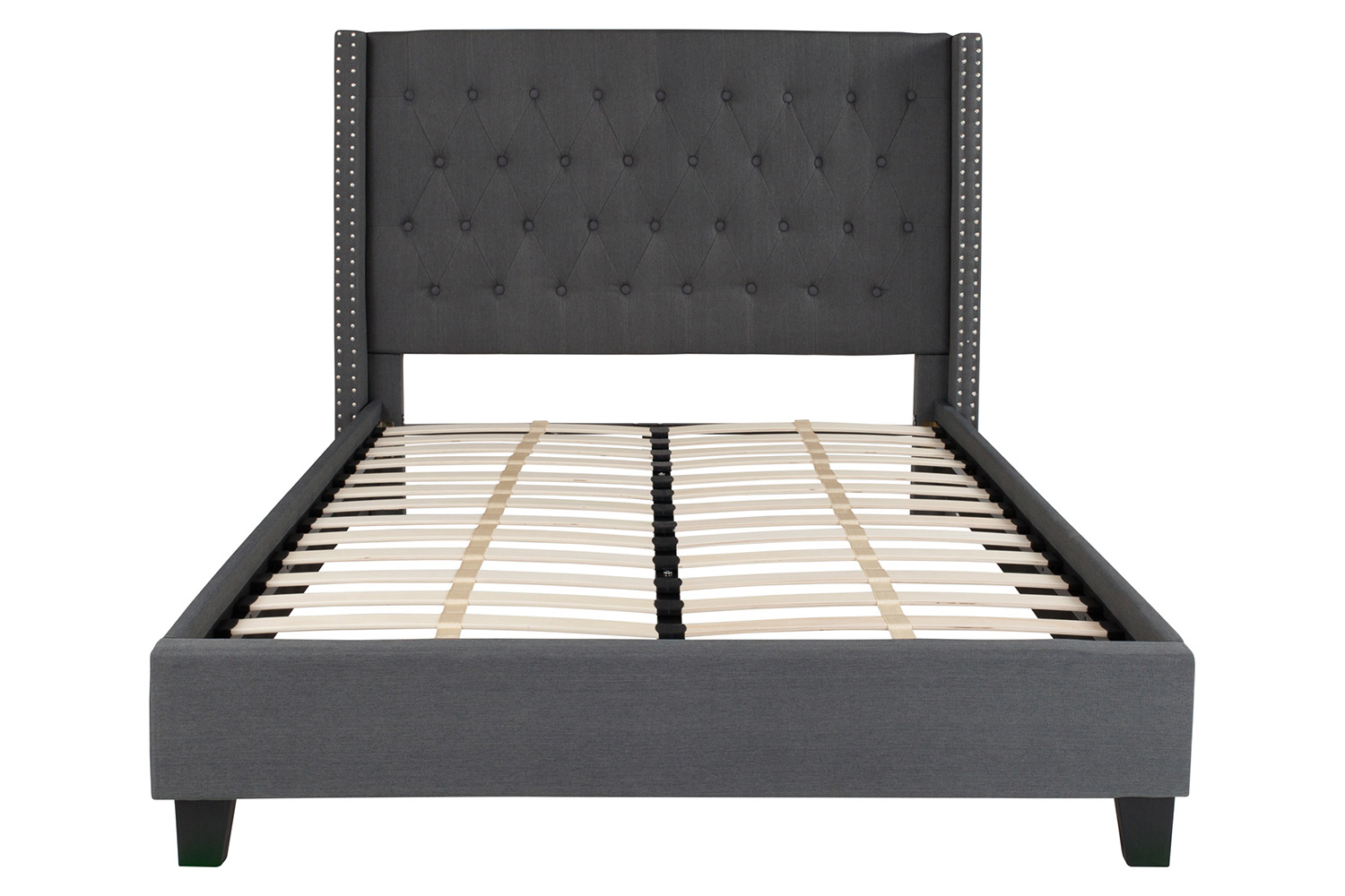 BLNK Riverdale Tufted Upholstered Platform Bed - Dark Gray, Full Size