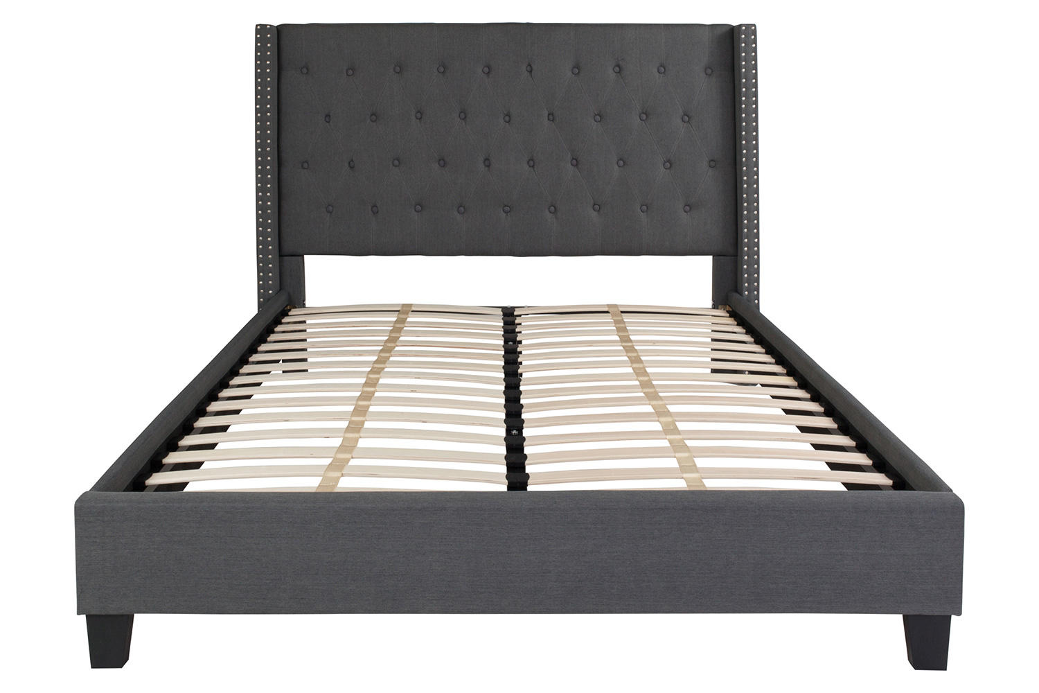 BLNK Riverdale Tufted Upholstered Platform Bed - Dark Gray, Queen Size