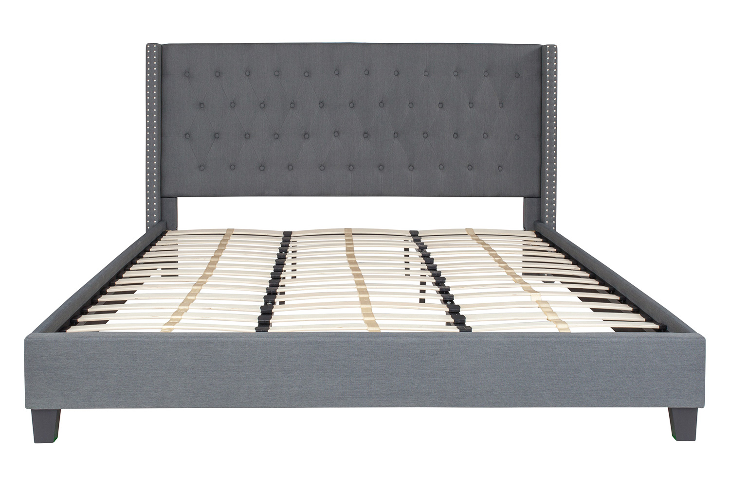 BLNK Riverdale Tufted Upholstered Platform Bed - Dark Gray, King Size