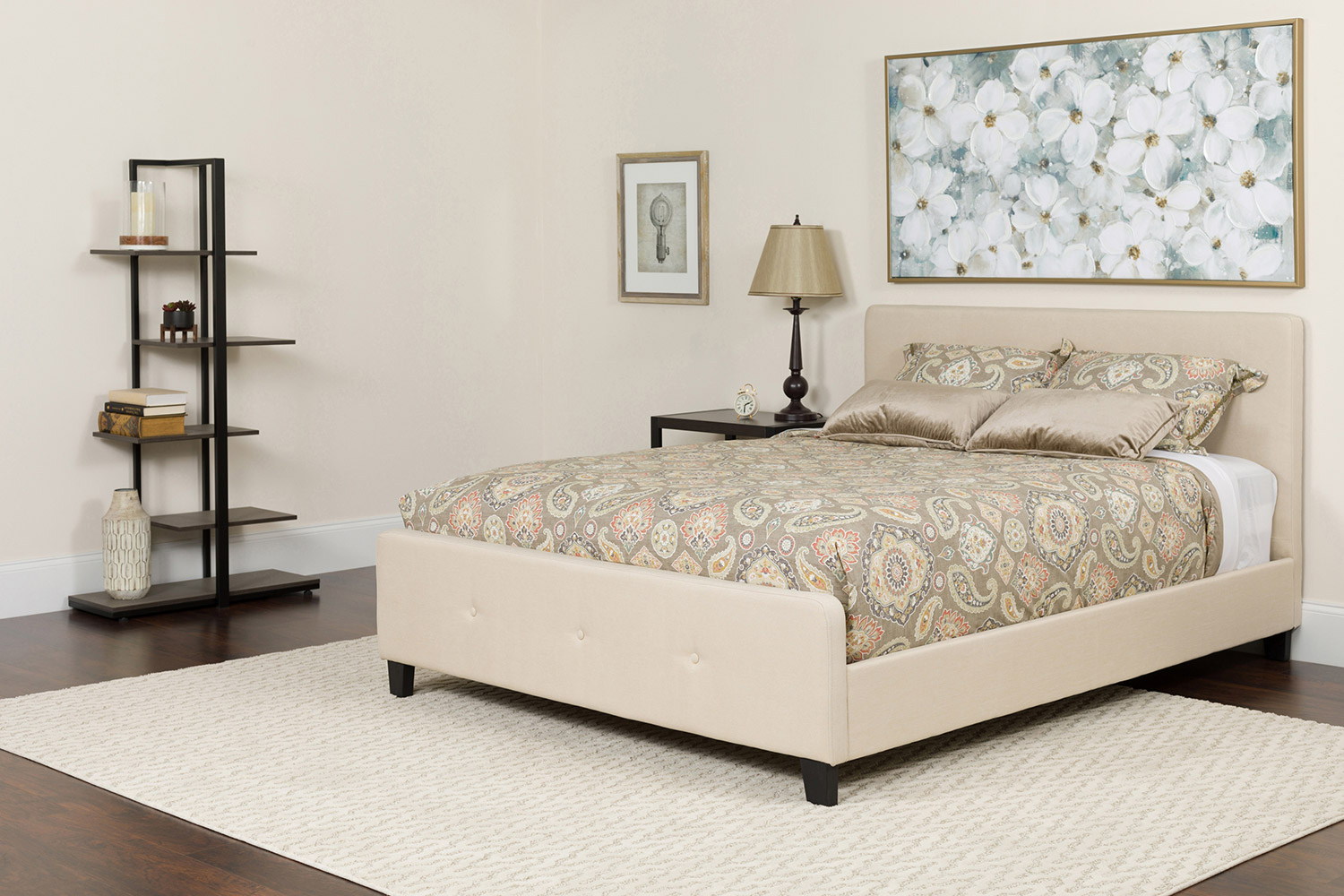 BLNK Tribeca Tufted Upholstered Platform Bed with Pocket Spring Mattress