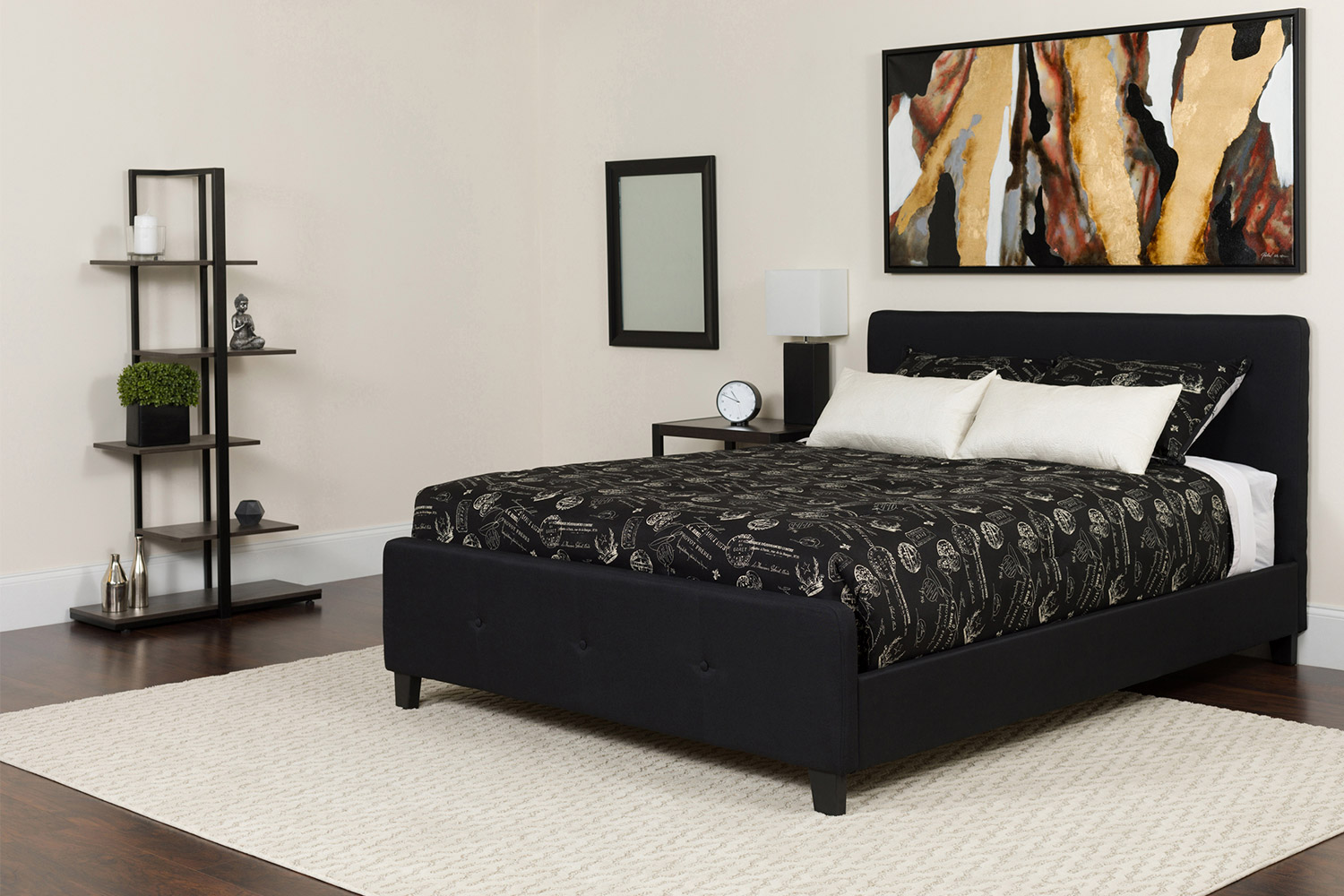 BLNK Tribeca Tufted Upholstered Platform Bed with Pocket Spring Mattress