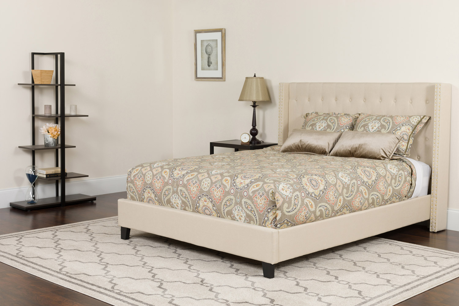 BLNK Riverdale Tufted Upholstered Platform Bed with Pocket Spring Mattress