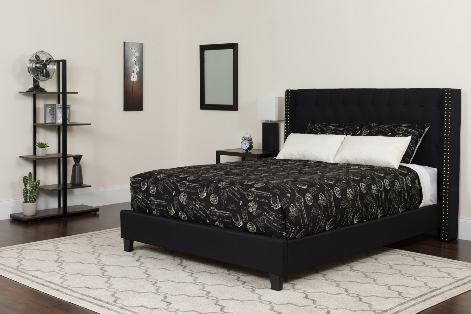 BLNK Riverdale Tufted Upholstered Platform Bed with Pocket Spring Mattress