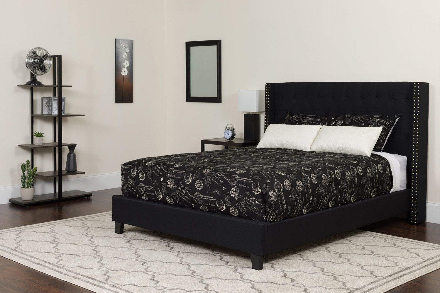 BLNK Riverdale Tufted Upholstered Platform Bed with Pocket Spring Mattress