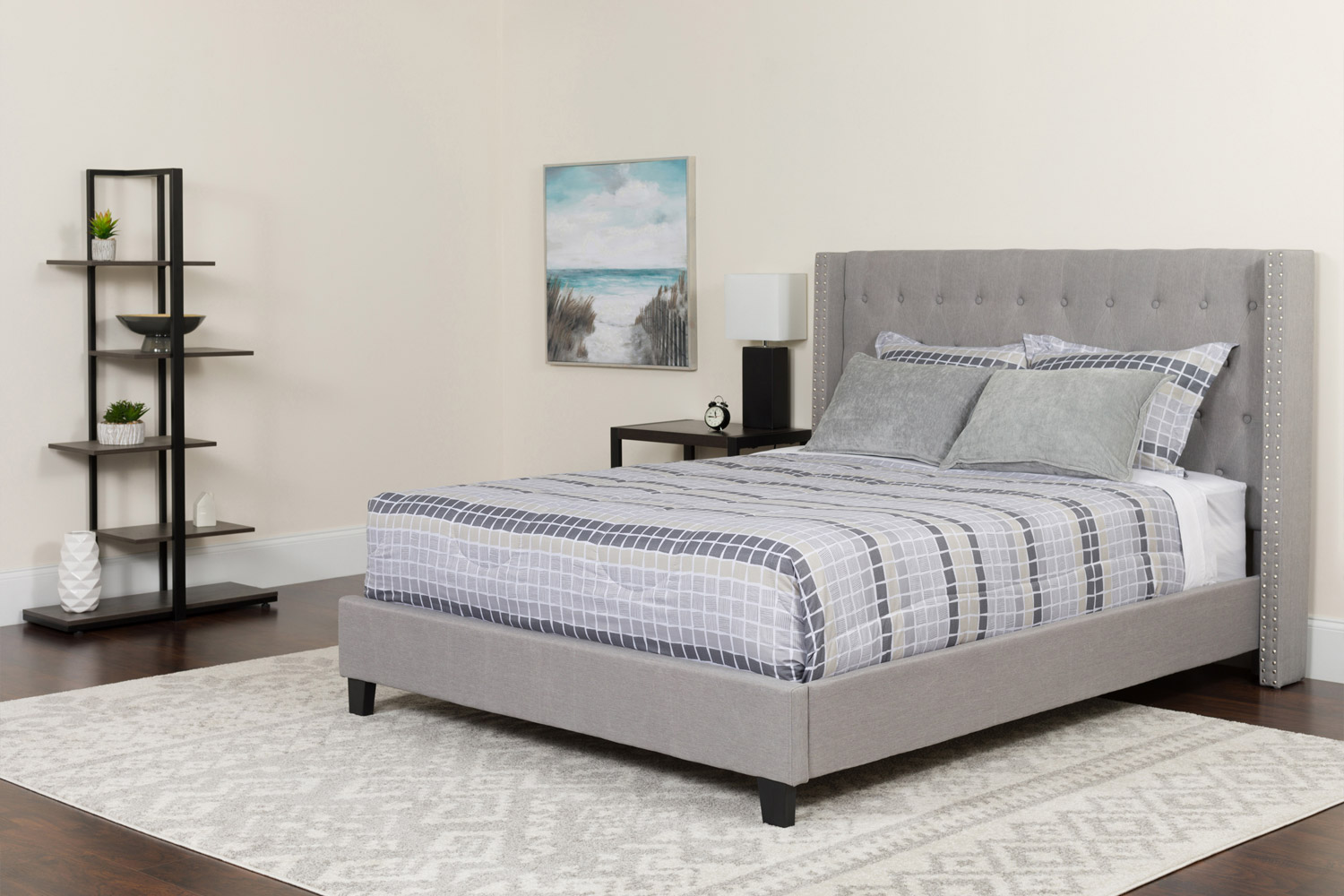 BLNK Riverdale Tufted Upholstered Platform Bed with Pocket Spring Mattress