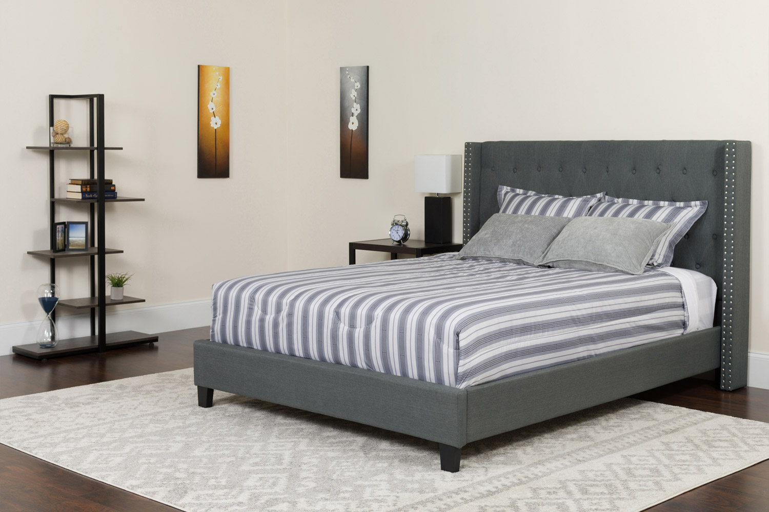 BLNK Riverdale Tufted Upholstered Platform Bed with Pocket Spring Mattress