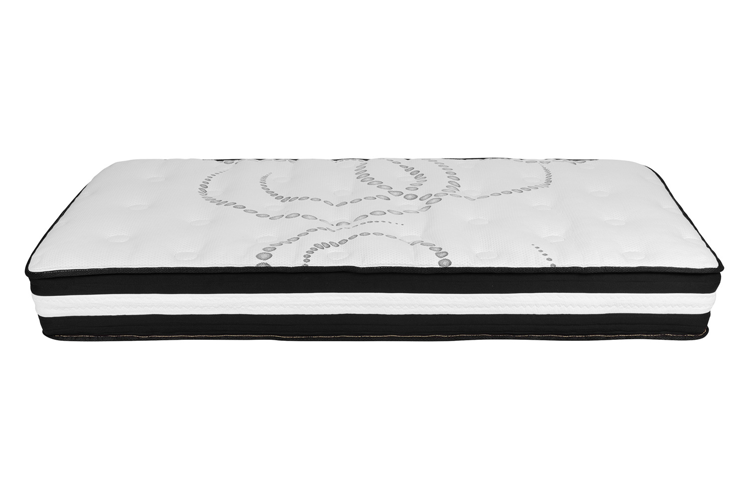 BLNK Tribeca Tufted Upholstered Platform Bed with 10" CertiPUR-US Certified Pocket Spring Mattress - Black, Twin Size