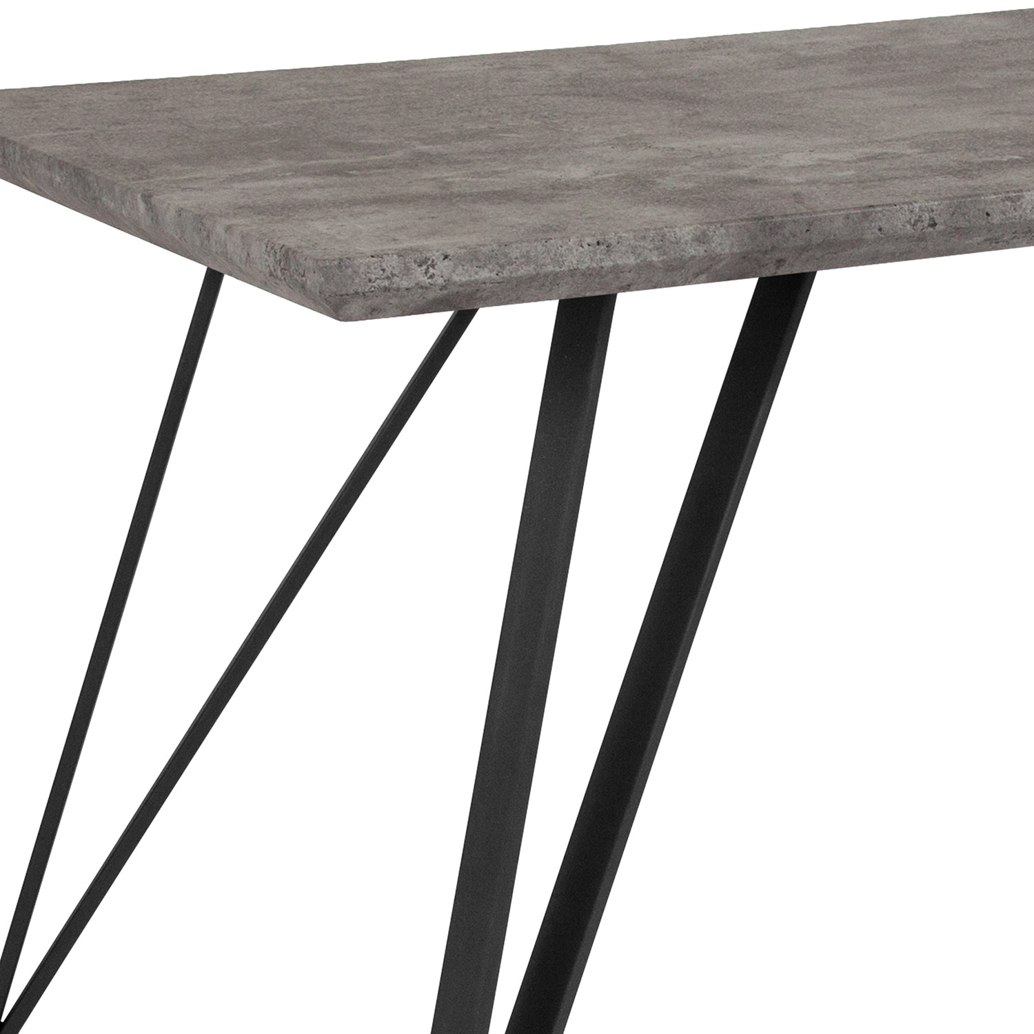 BLNK Corinth Rectangular Dining Table - Faux Concrete