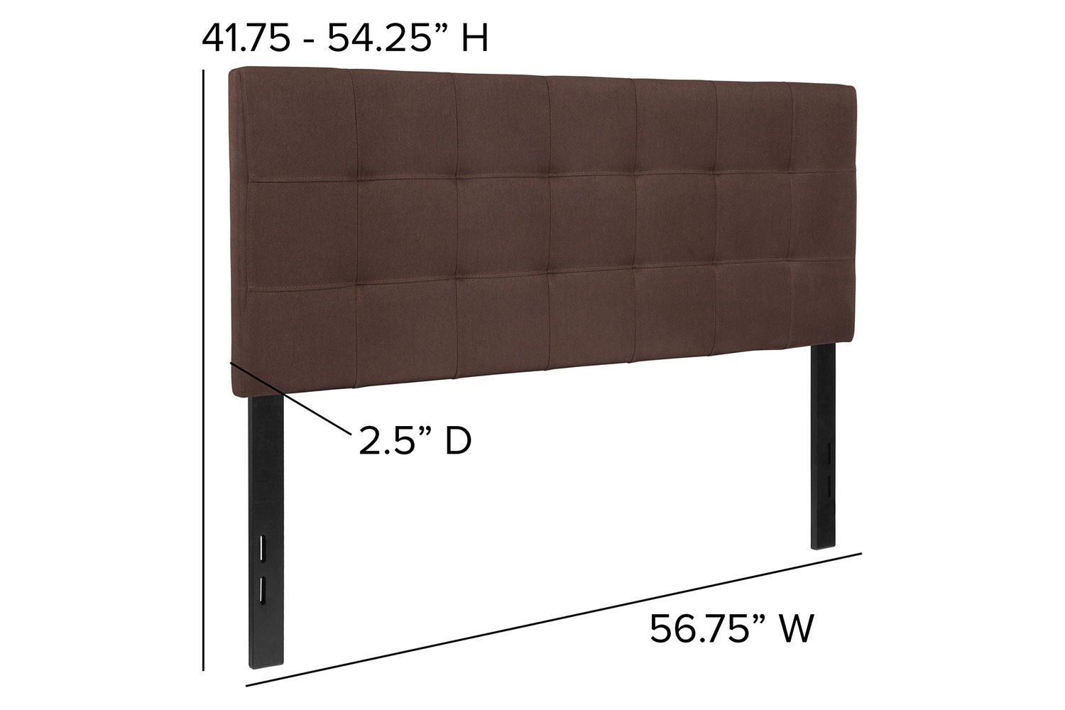 BLNK Bedford Fabric Tufted Upholstered Headboard - Dark Brown, Full Size