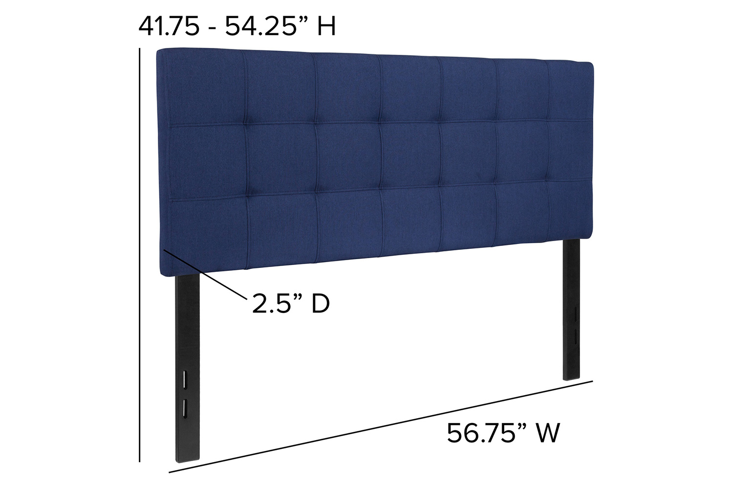 BLNK Bedford Fabric Tufted Upholstered Headboard - Navy, Full Size