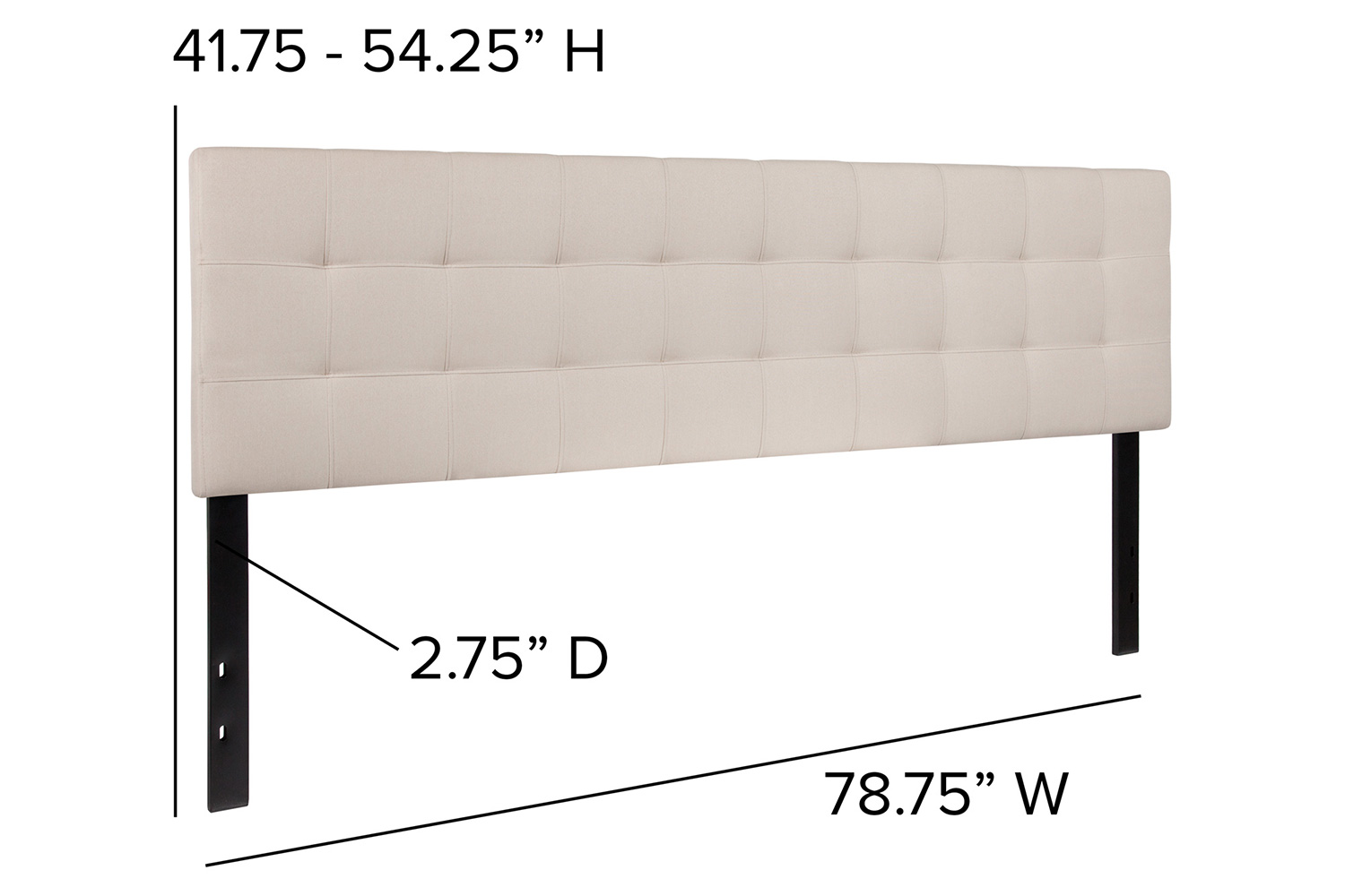 BLNK Bedford Fabric Tufted Upholstered Headboard - Beige, King Size