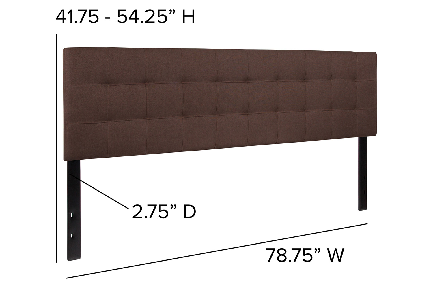 BLNK Bedford Fabric Tufted Upholstered Headboard - Dark Brown, King Size