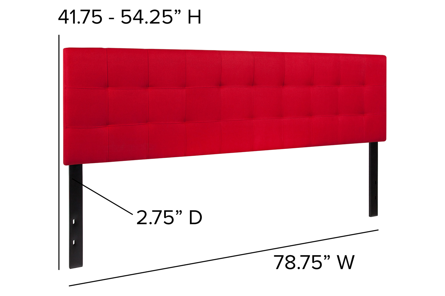 BLNK Bedford Fabric Tufted Upholstered Headboard - Red, King Size