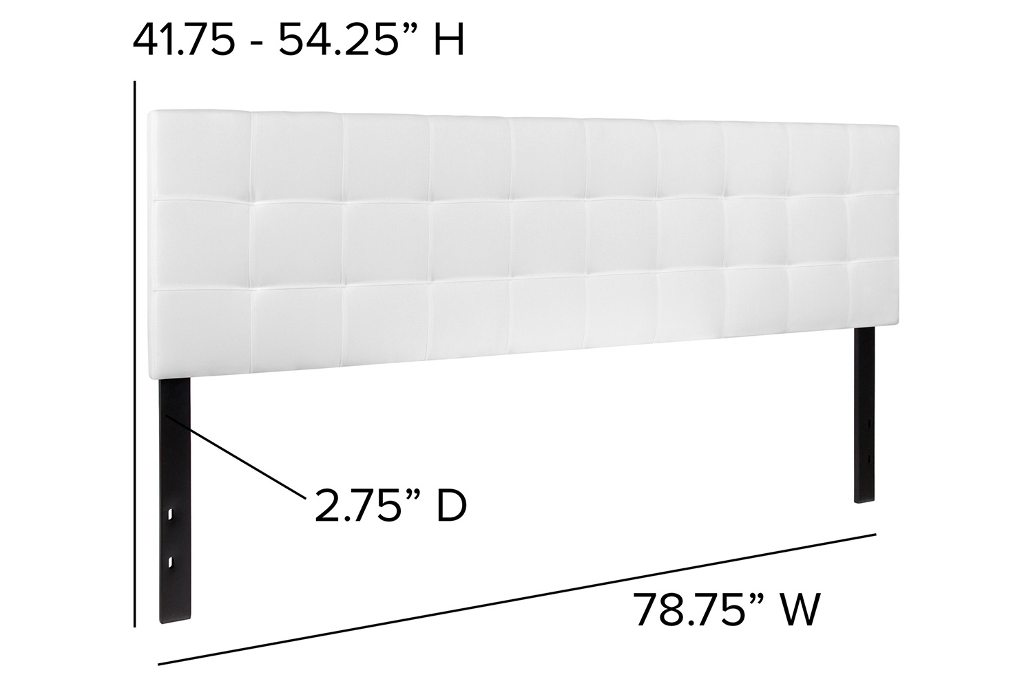 BLNK Bedford Fabric Tufted Upholstered Headboard - White, King Size