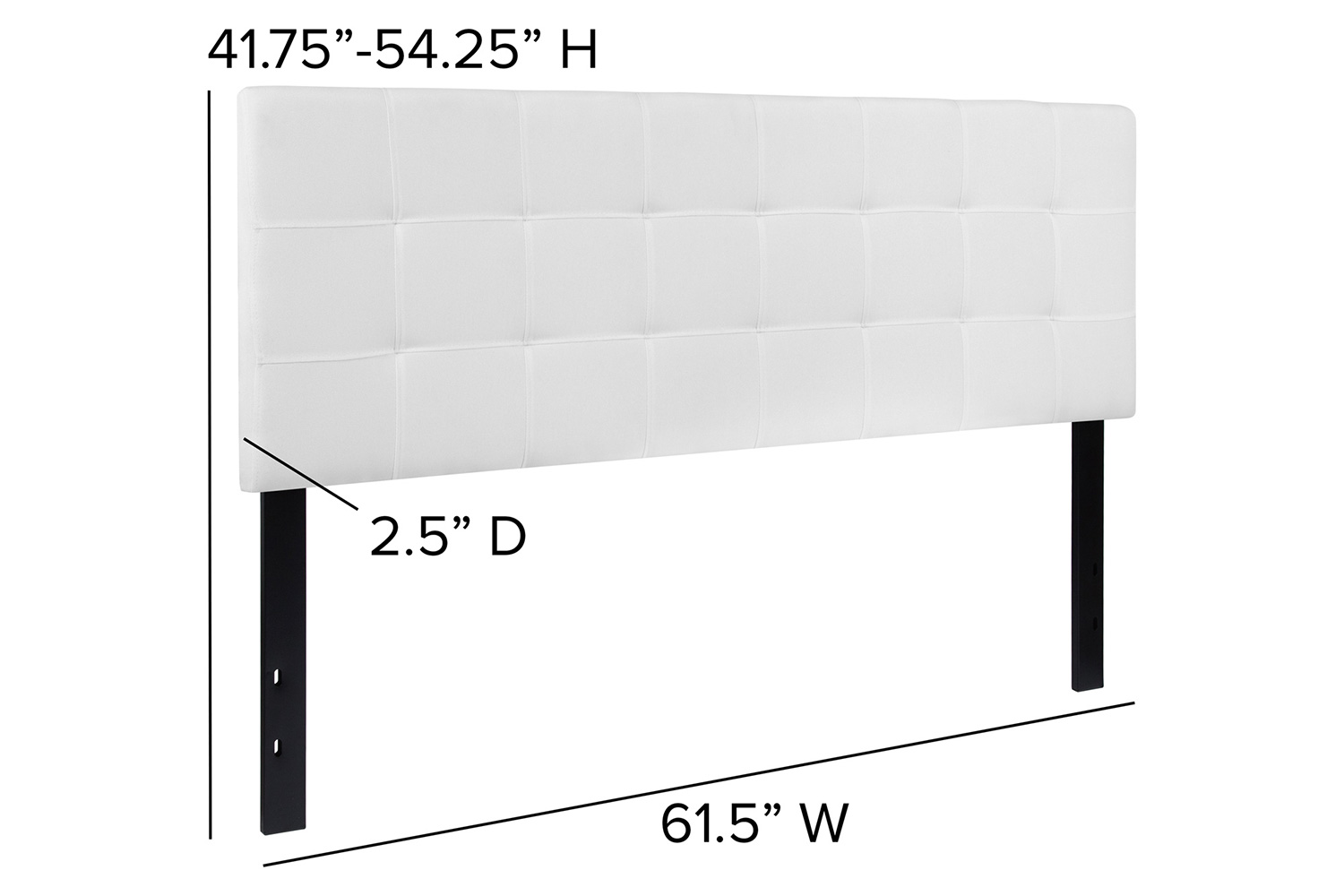 BLNK Bedford Fabric Tufted Upholstered Headboard - White, Queen Size