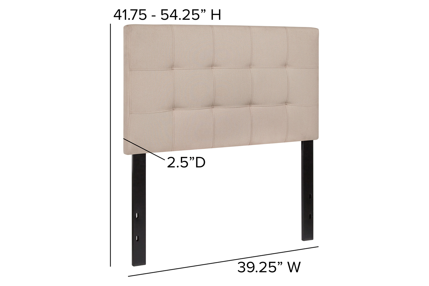 BLNK Bedford Fabric Tufted Upholstered Headboard - Beige, Twin Size