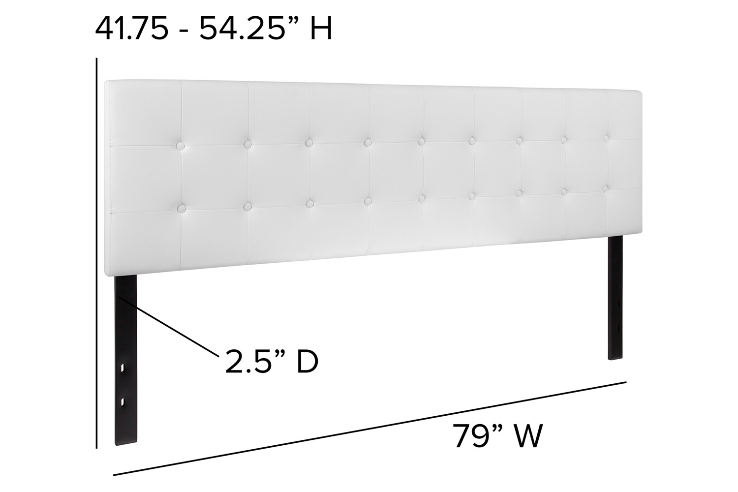 BLNK Lennox Vinyl Tufted Upholstered Headboard - White, King Size