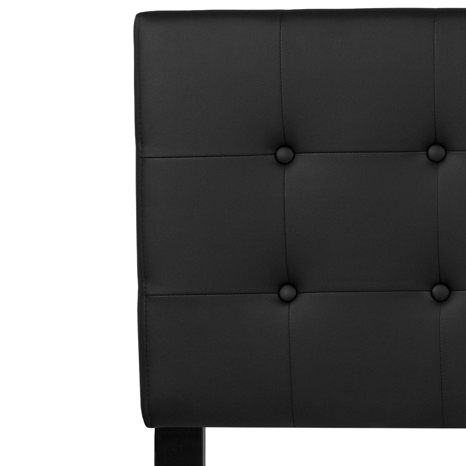 BLNK Lennox Vinyl Tufted Upholstered Headboard - Black, Queen Size